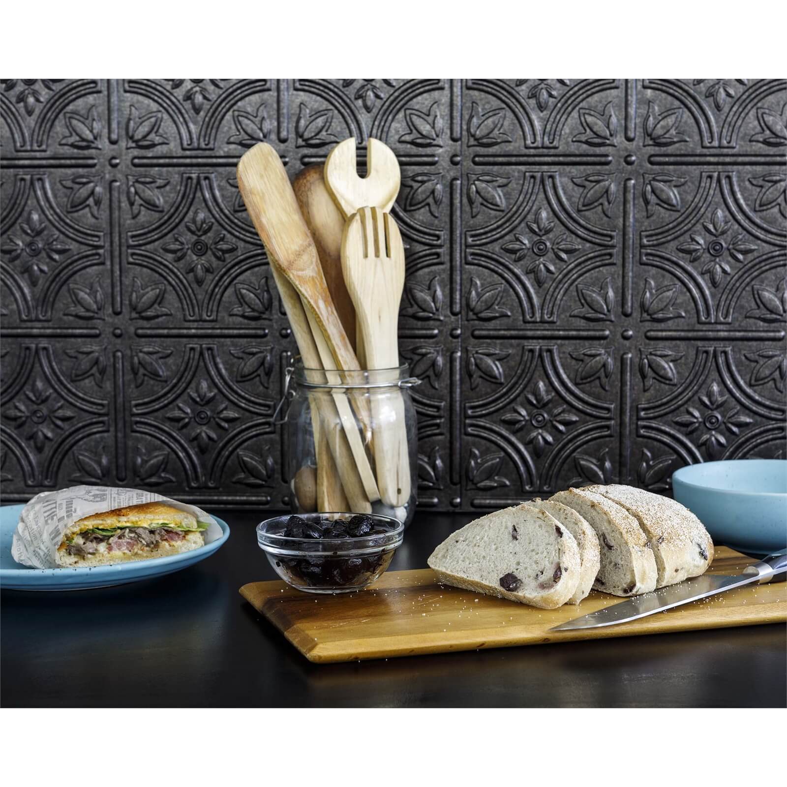 Innovera Decor 3D Design Wall Tile - Kitchen Splashback Cladding Panels ( Empire - Smoked Pewter, Set of 6)