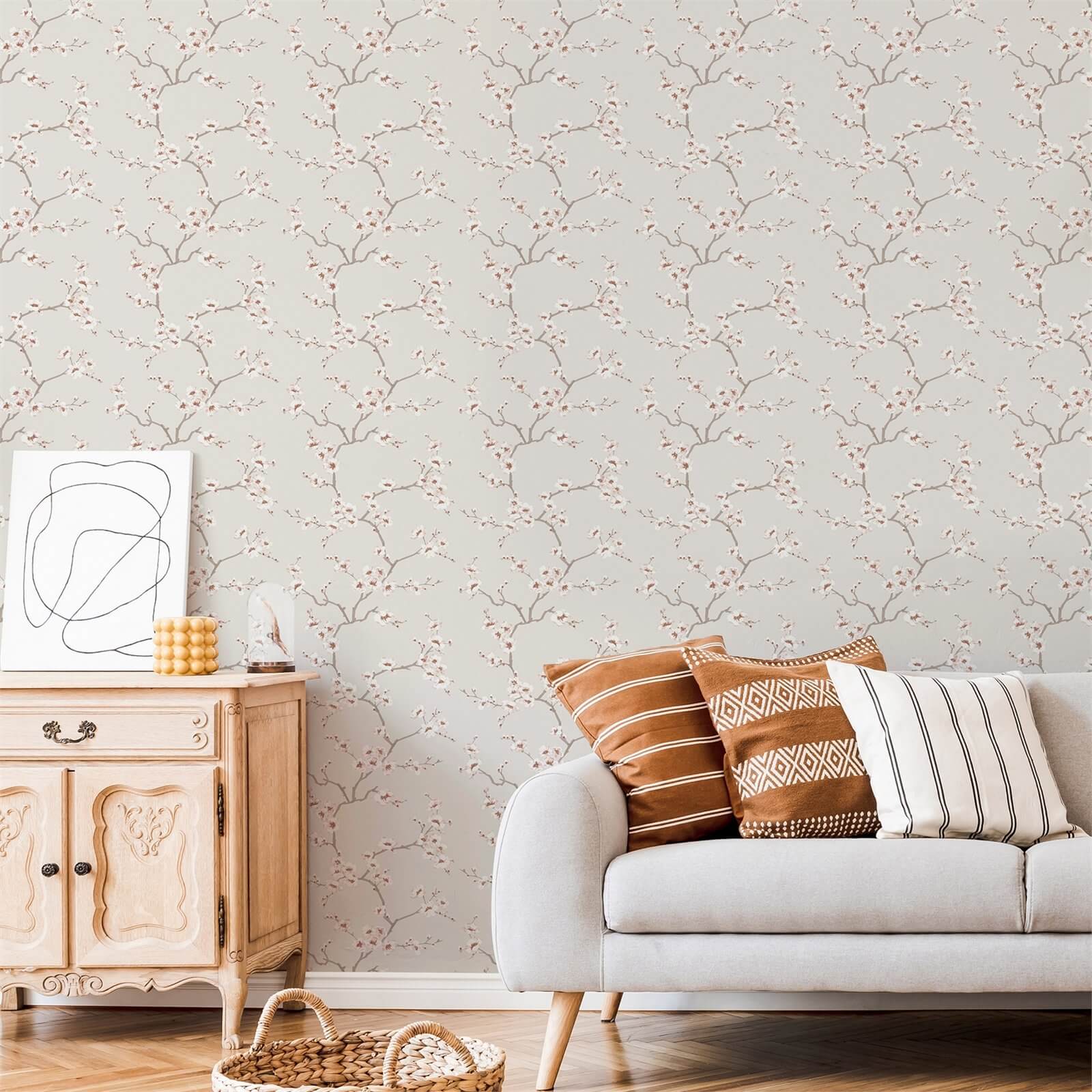 Fresco Apple Blossom Wallpaper - Burnt Orange