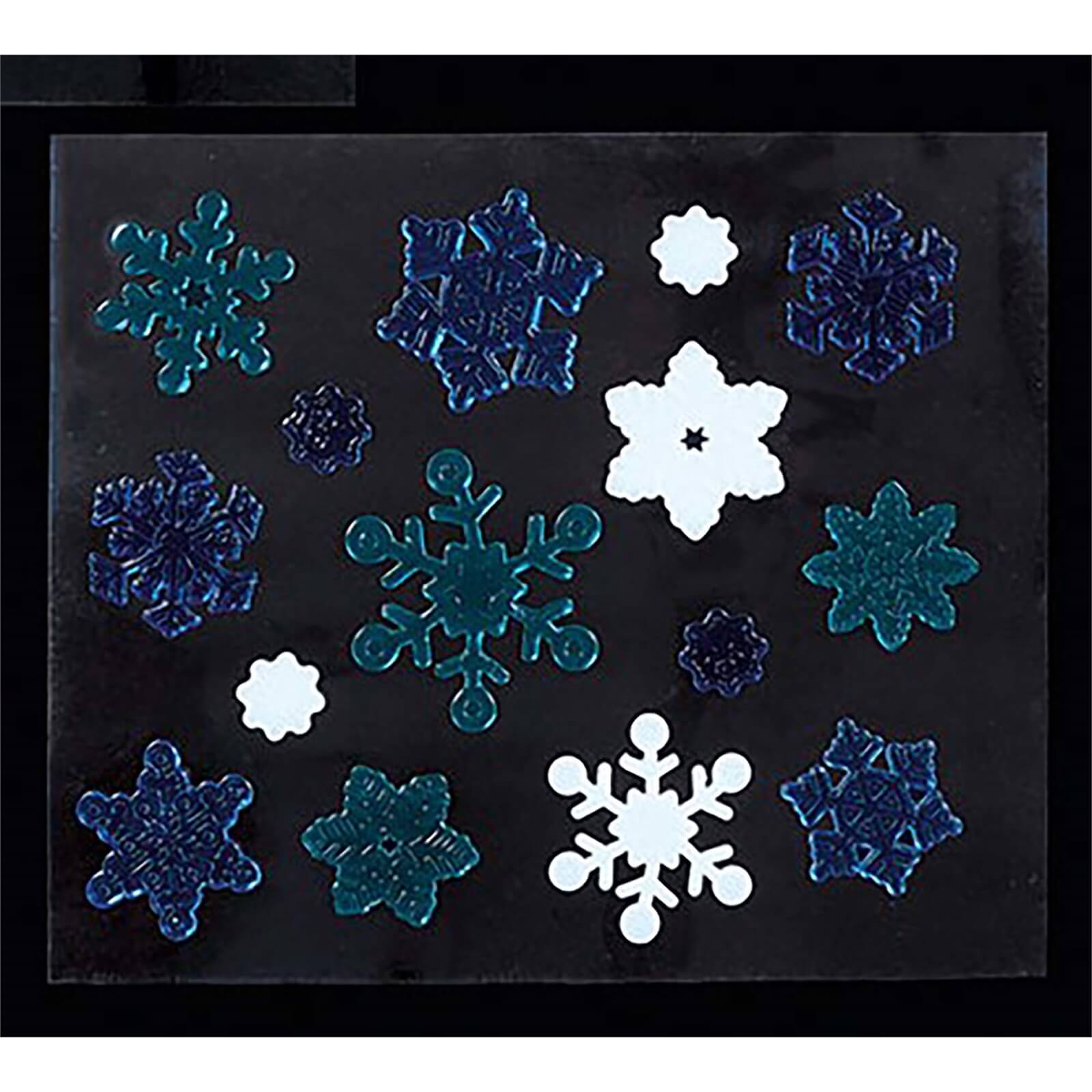 Snowflake Glitter Gel Window Clings Christmas Decoration