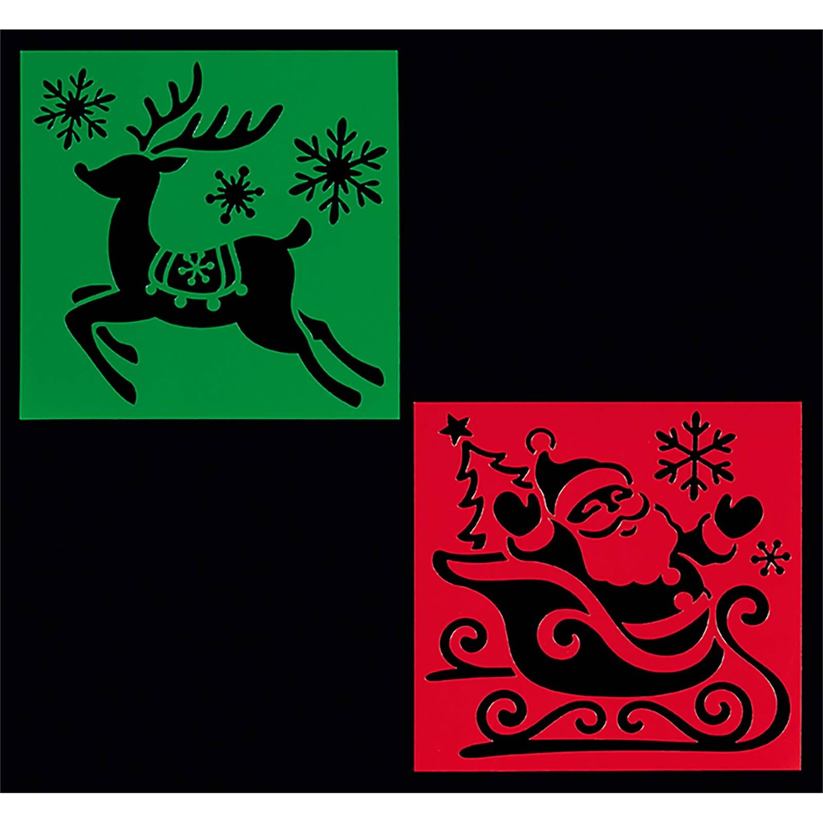 Stencil Sheet Santa Sleigh Reindeer (Assorted)