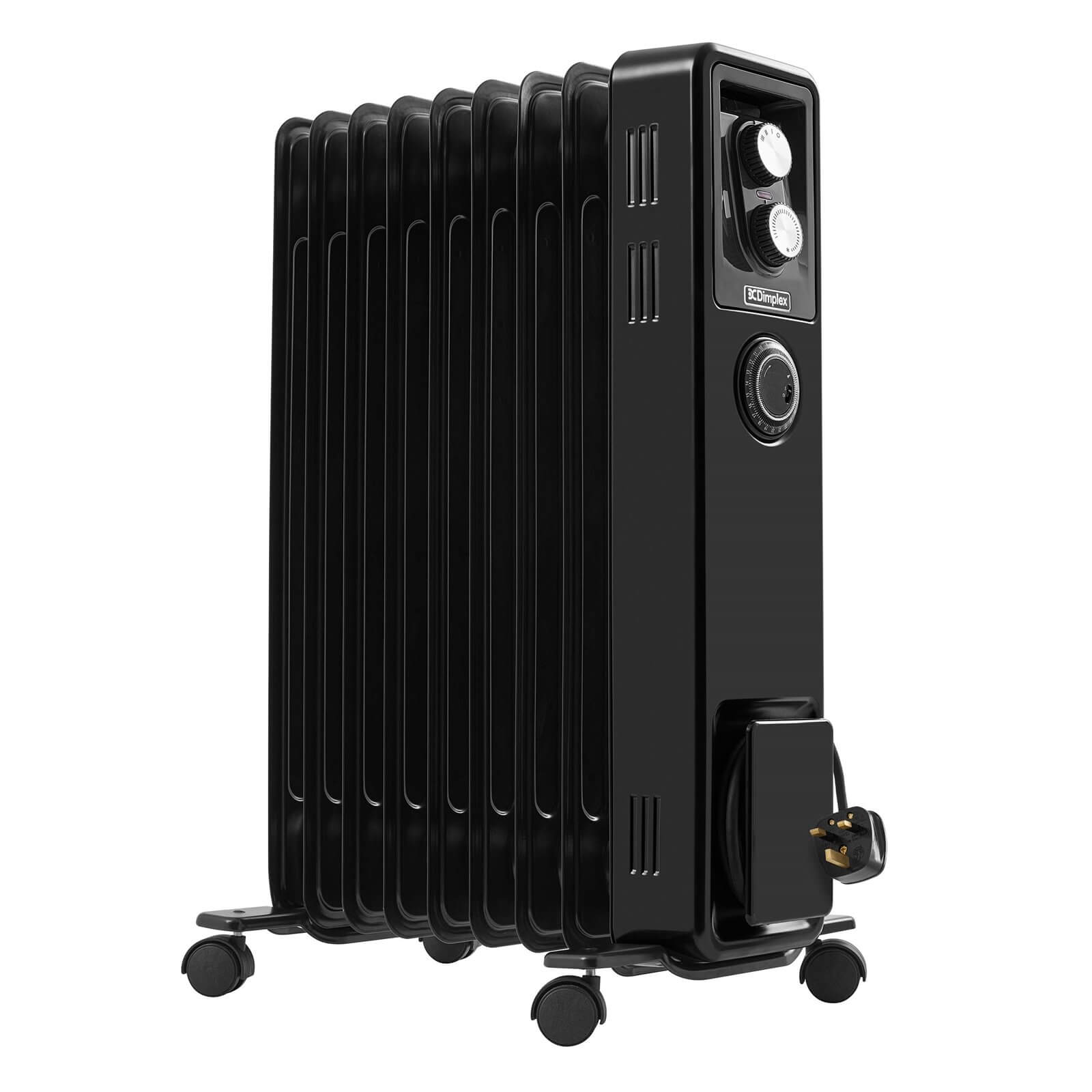 Dimplex 2kW Oil Radiator with 24 hour timer - Black