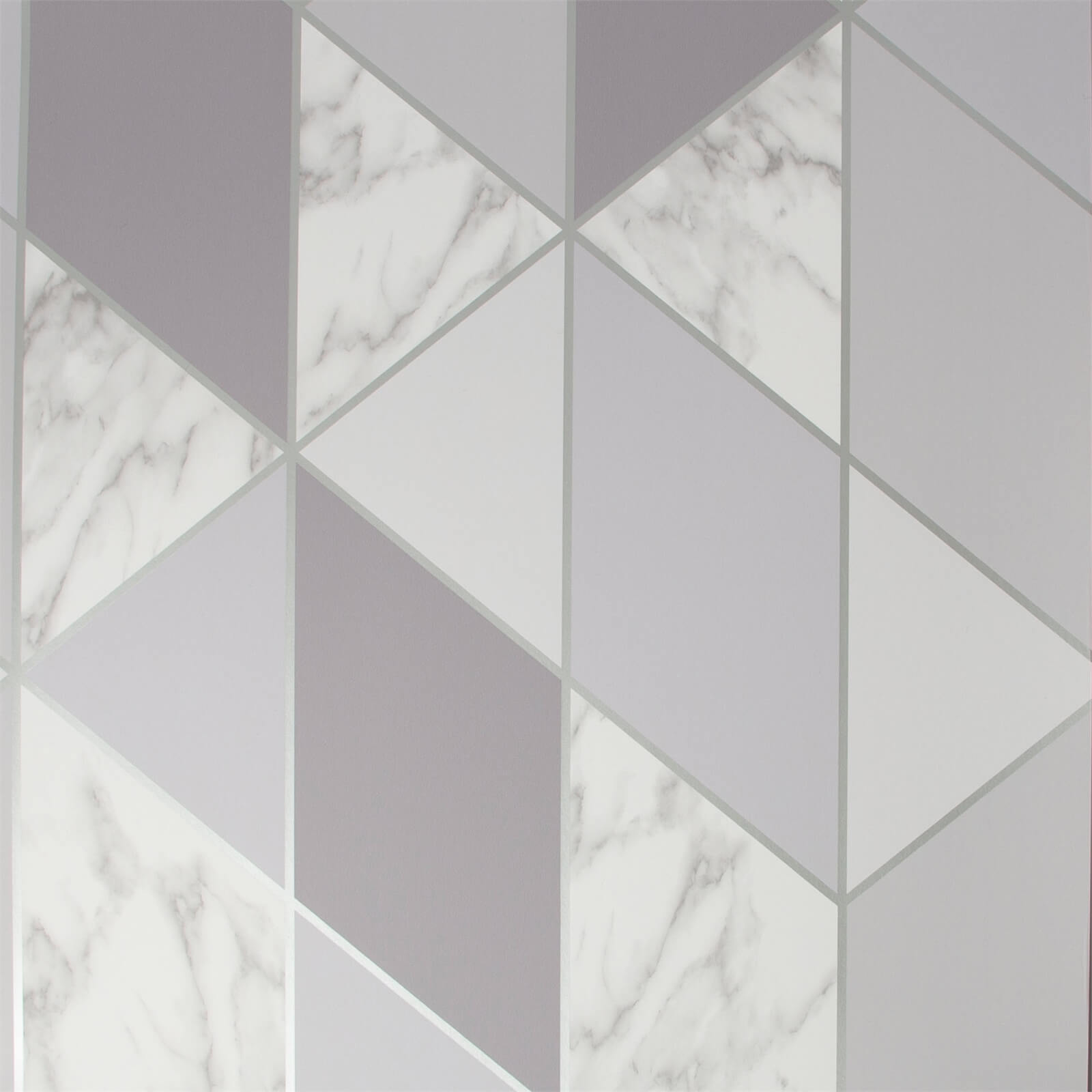 Sublime Marble Geometric Grey Wallpaper
