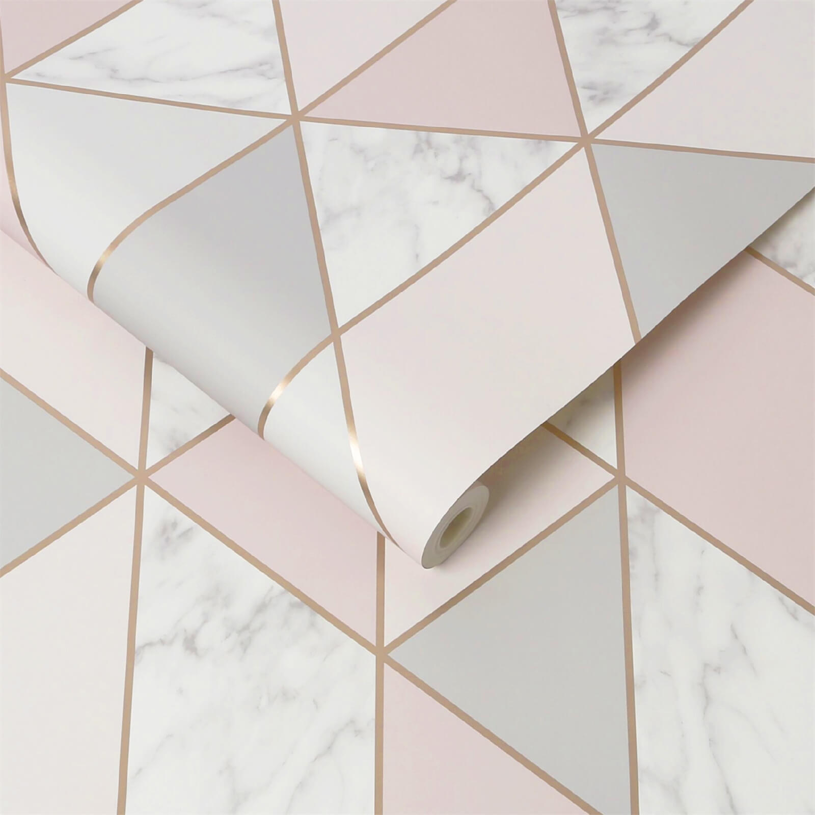 Sublime Marble Geo Pink Wallpaper