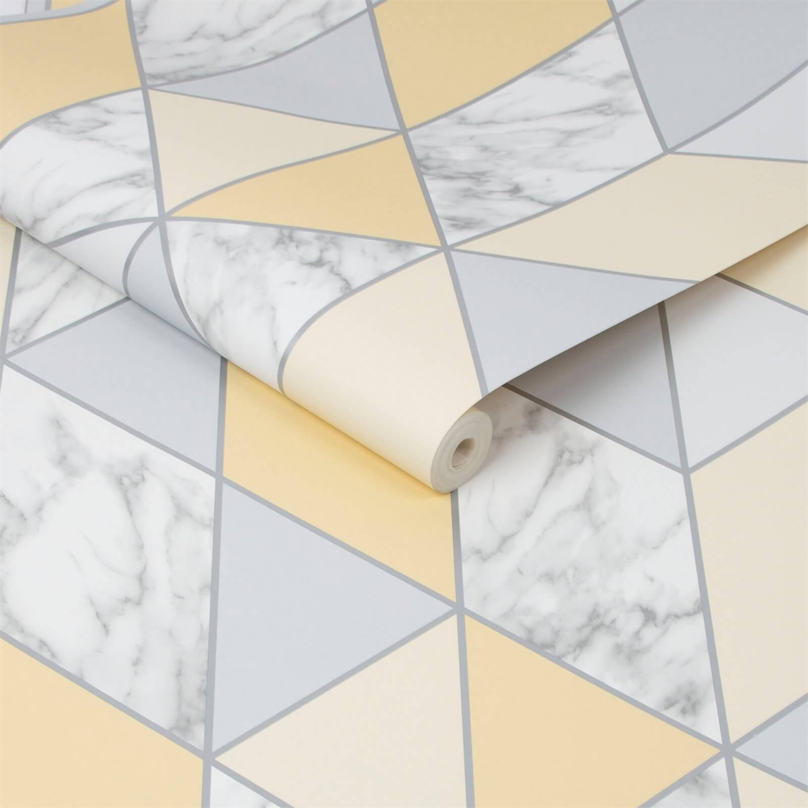 Sublime Marble Geo Yellow Wallpaper
