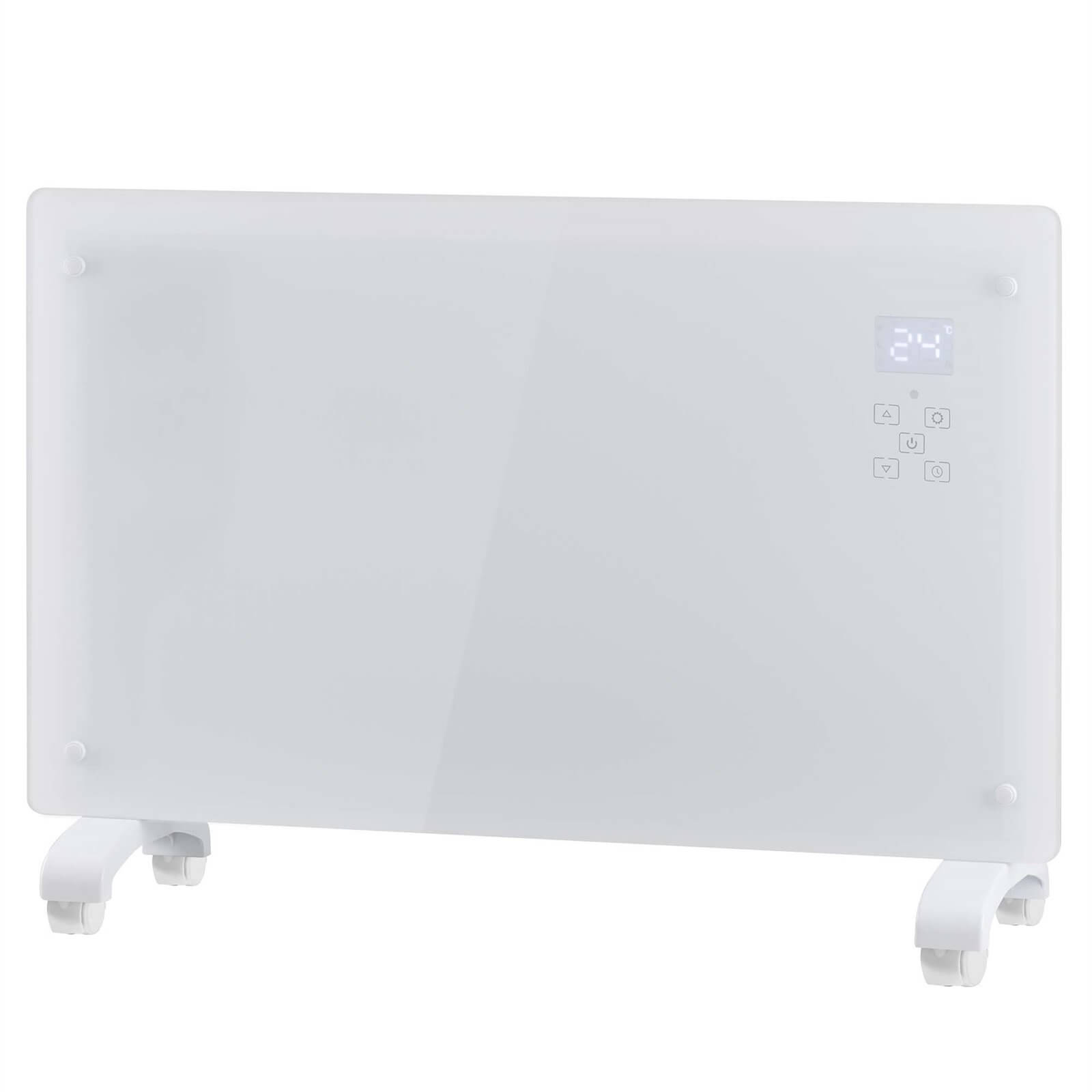 Arlec Electric Panel Heater Glass with Timer in White - 2200W