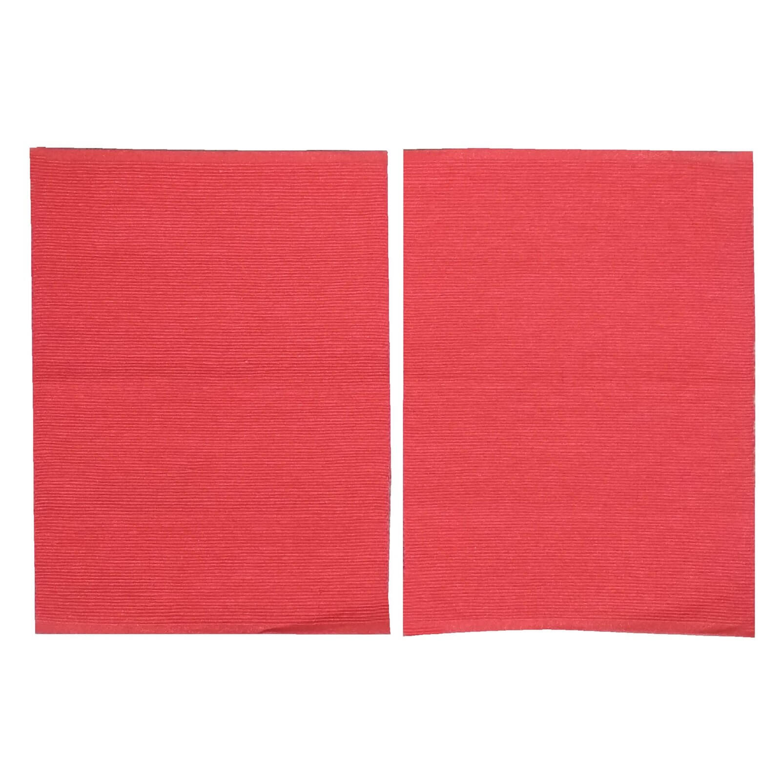 2 Red Lurex Rib Woven Placemats - 30x40cm