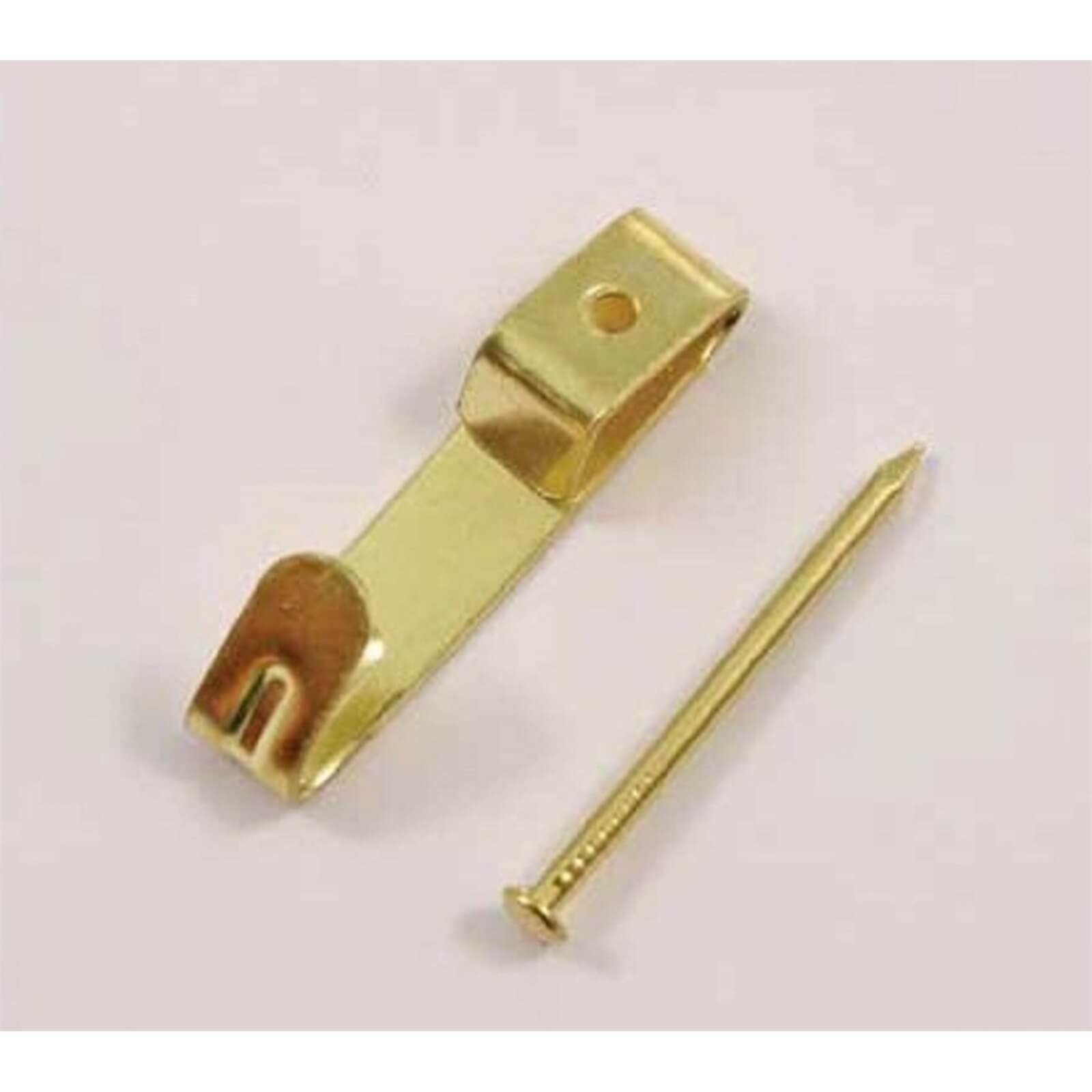 Small Picture Hook - Brass - 25 Pack