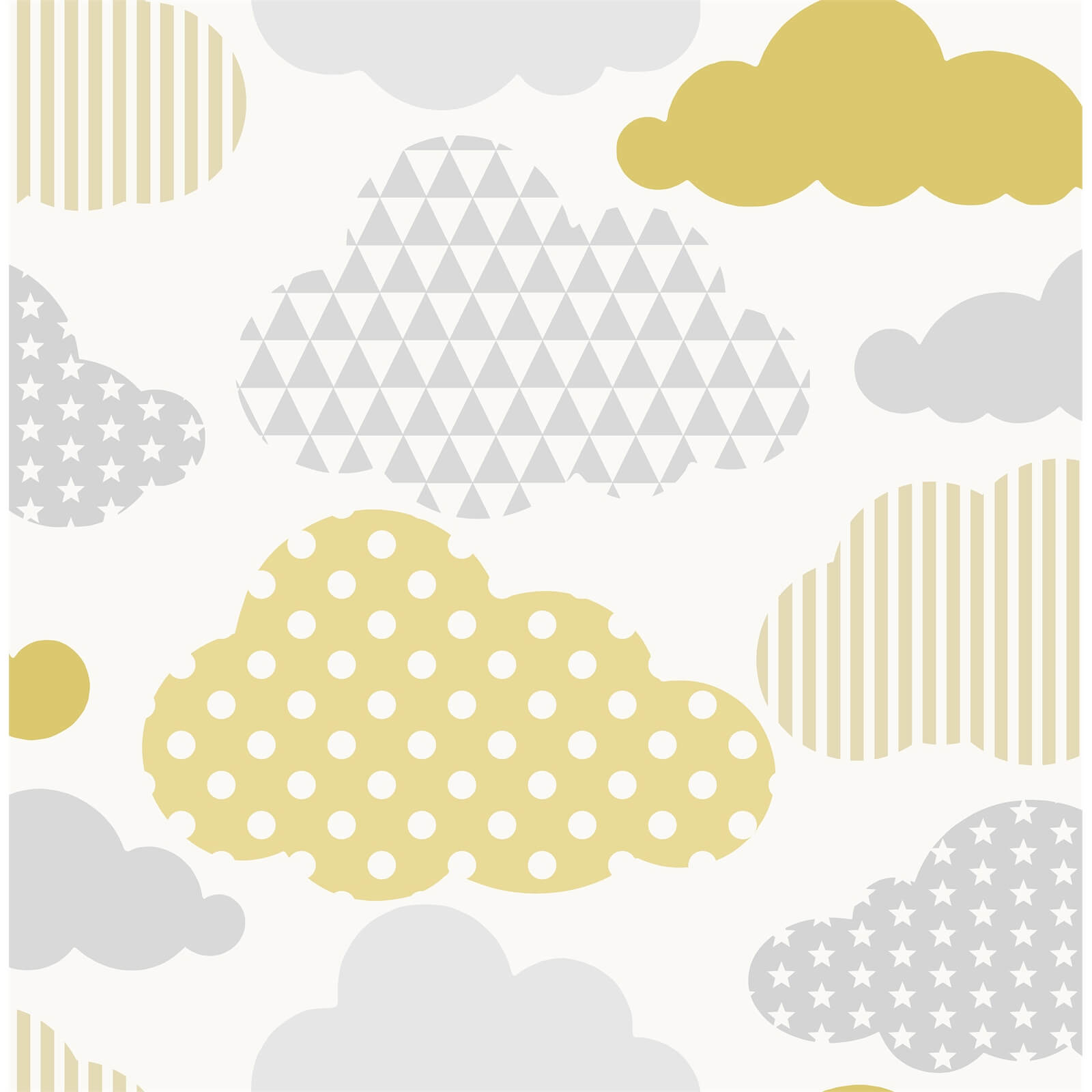 Superfresco Easy Clouds Yellow Grey Wallpaepr