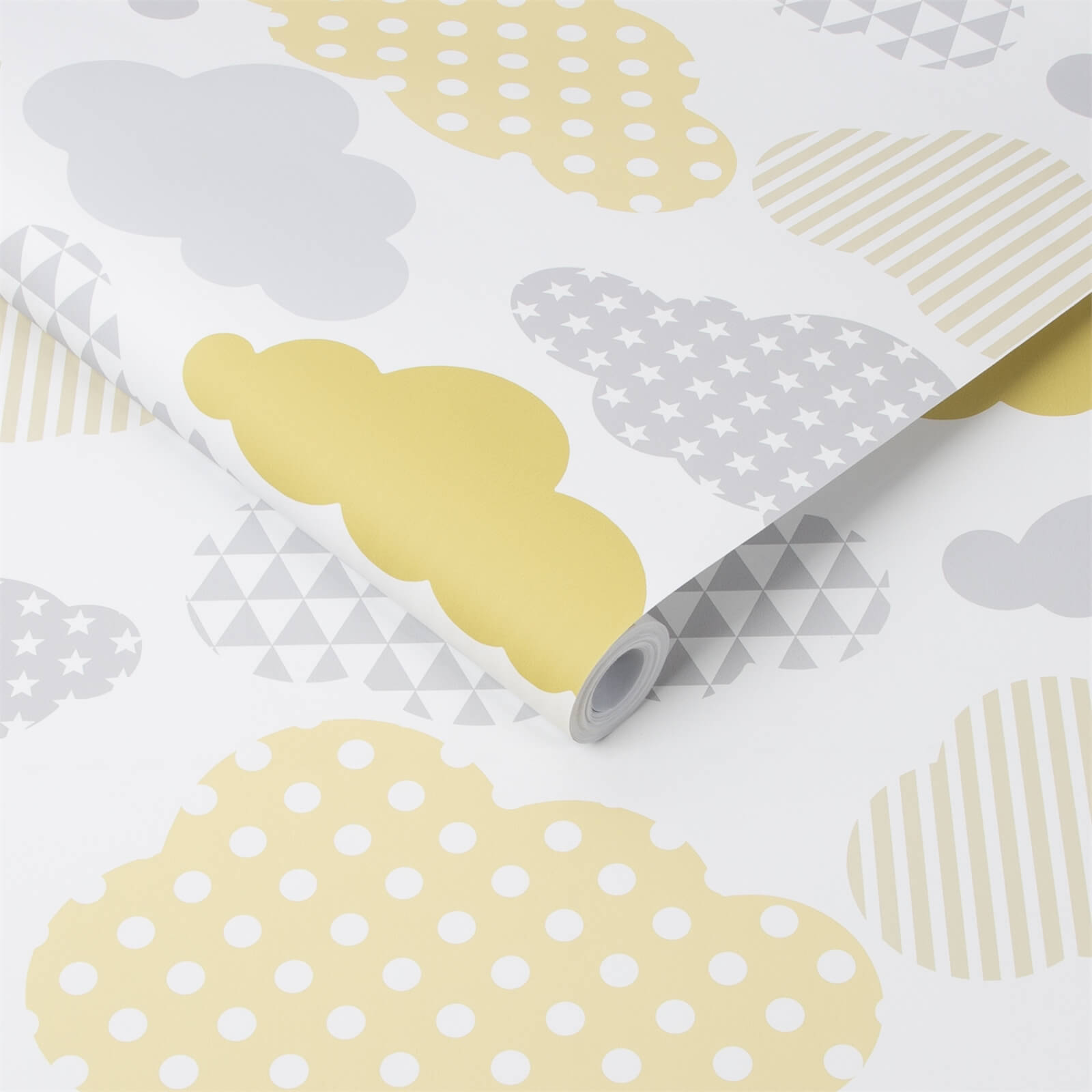 Superfresco Easy Clouds Yellow Grey Wallpaepr