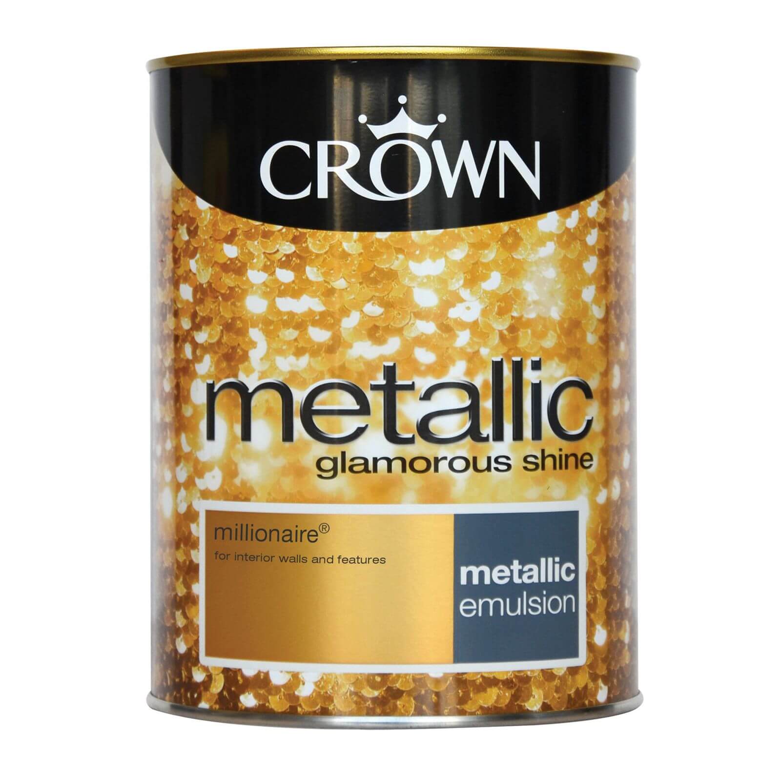 Crown Fashion For Walls Millionaire - Metallic Emulsion Paint - 1.25L