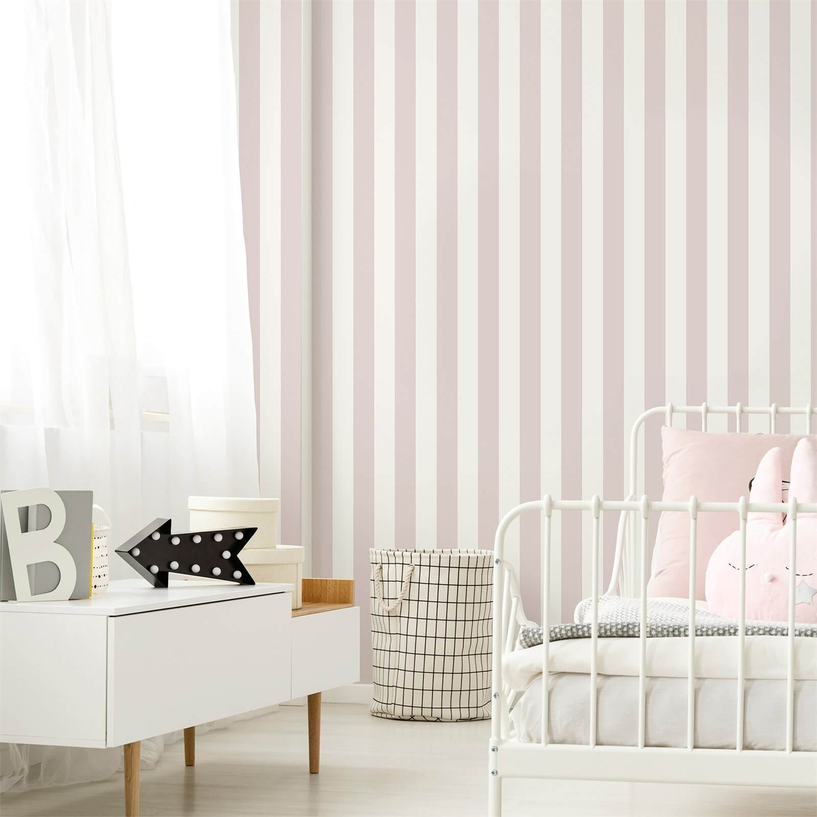 Superfresco Easy Pastel Pink Stripe Wallpaper