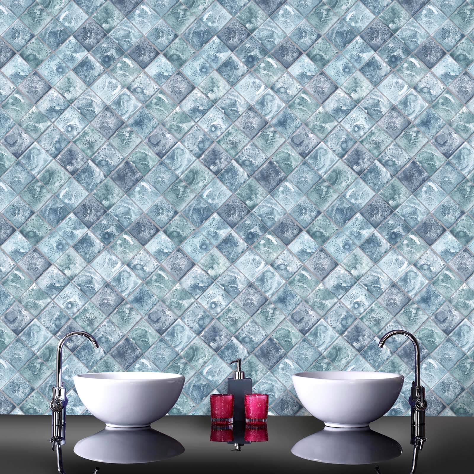 Superfresco Easy Aqua Diamond Tile Wallpaper
