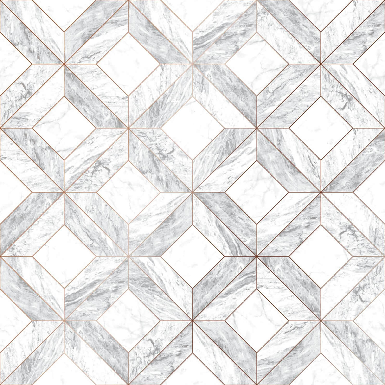 Contour Marble Marquetry Grey Wallpaper