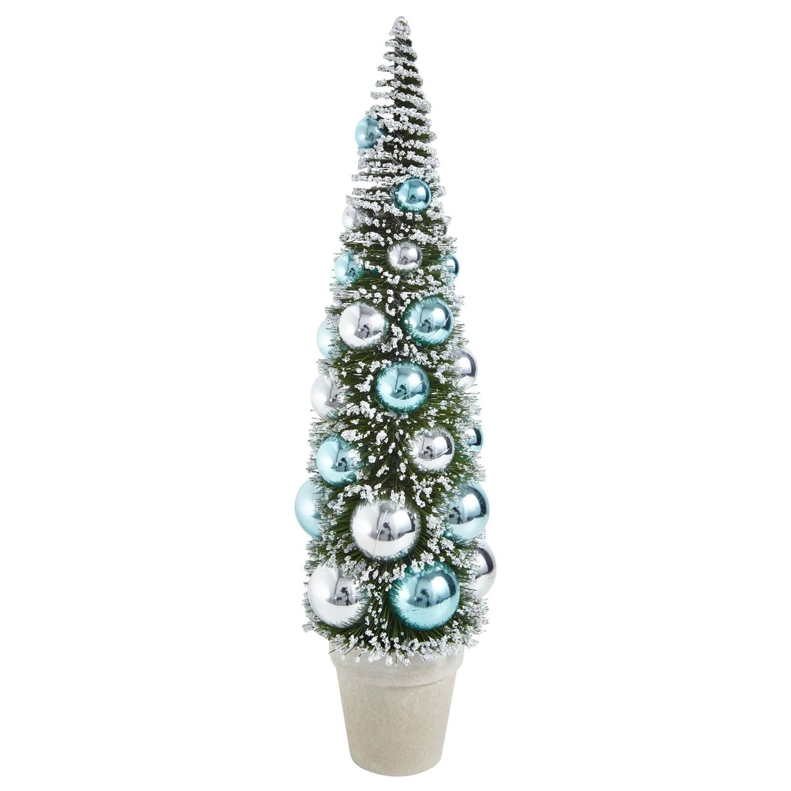 Silver Blue Bauble Pre-decorated Christmas Tree 40cm