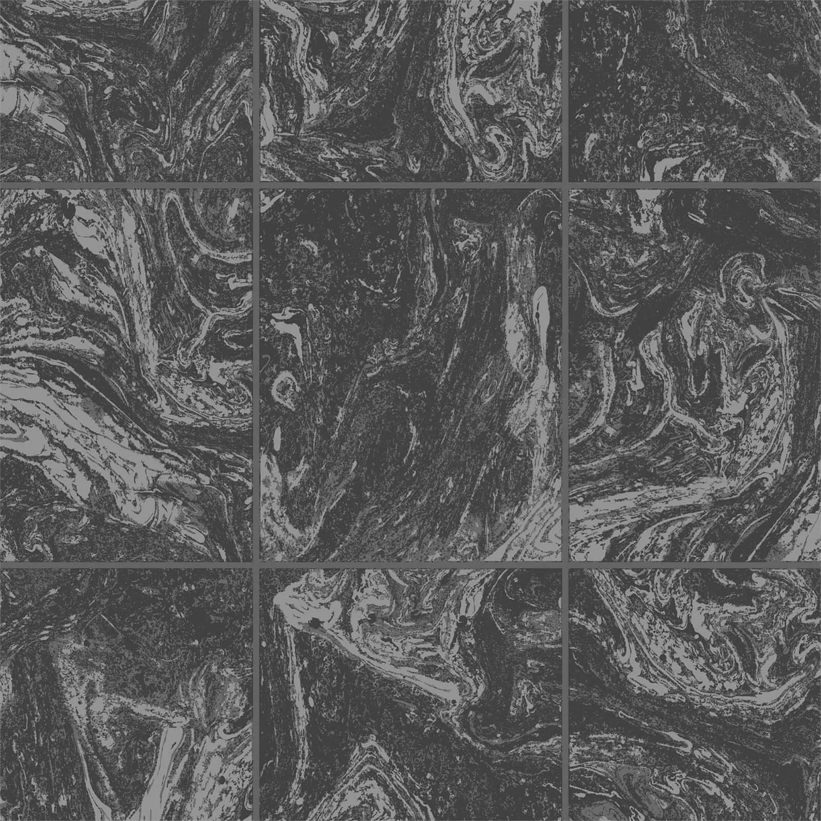 Superfresco Easy Large Marble Tile Black Wallpaper