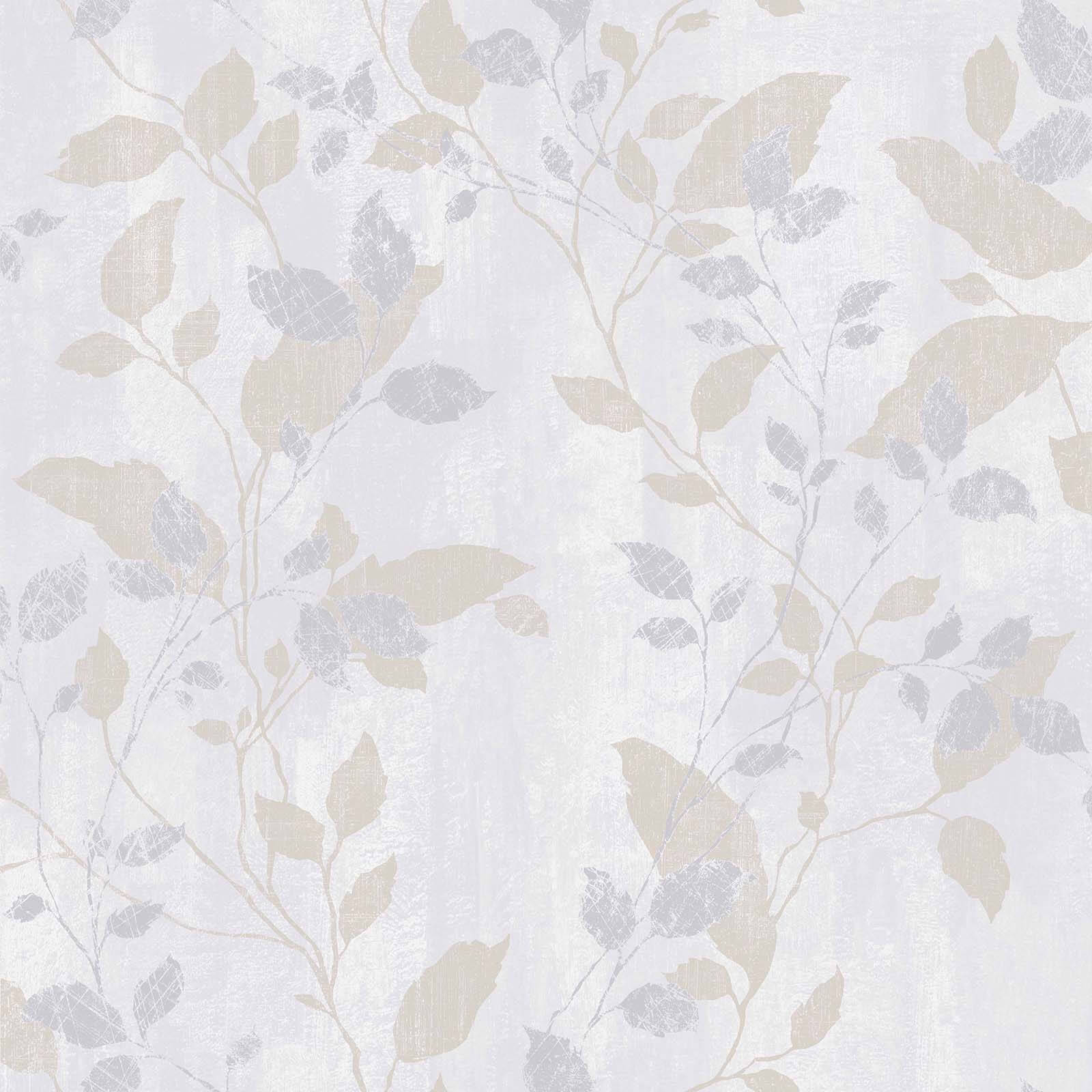 Boutique Vermeil Leaf Grey Wallpaper
