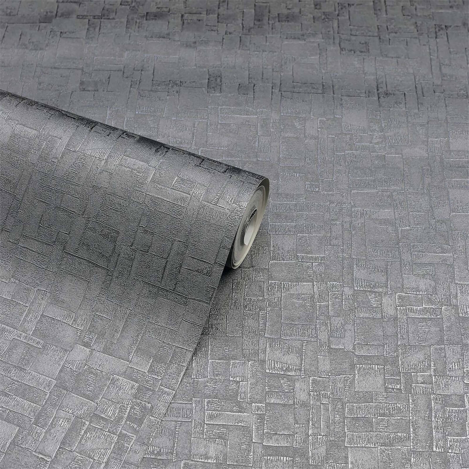 Arthouse Basalt Texture Gunmetal Wallpaper
