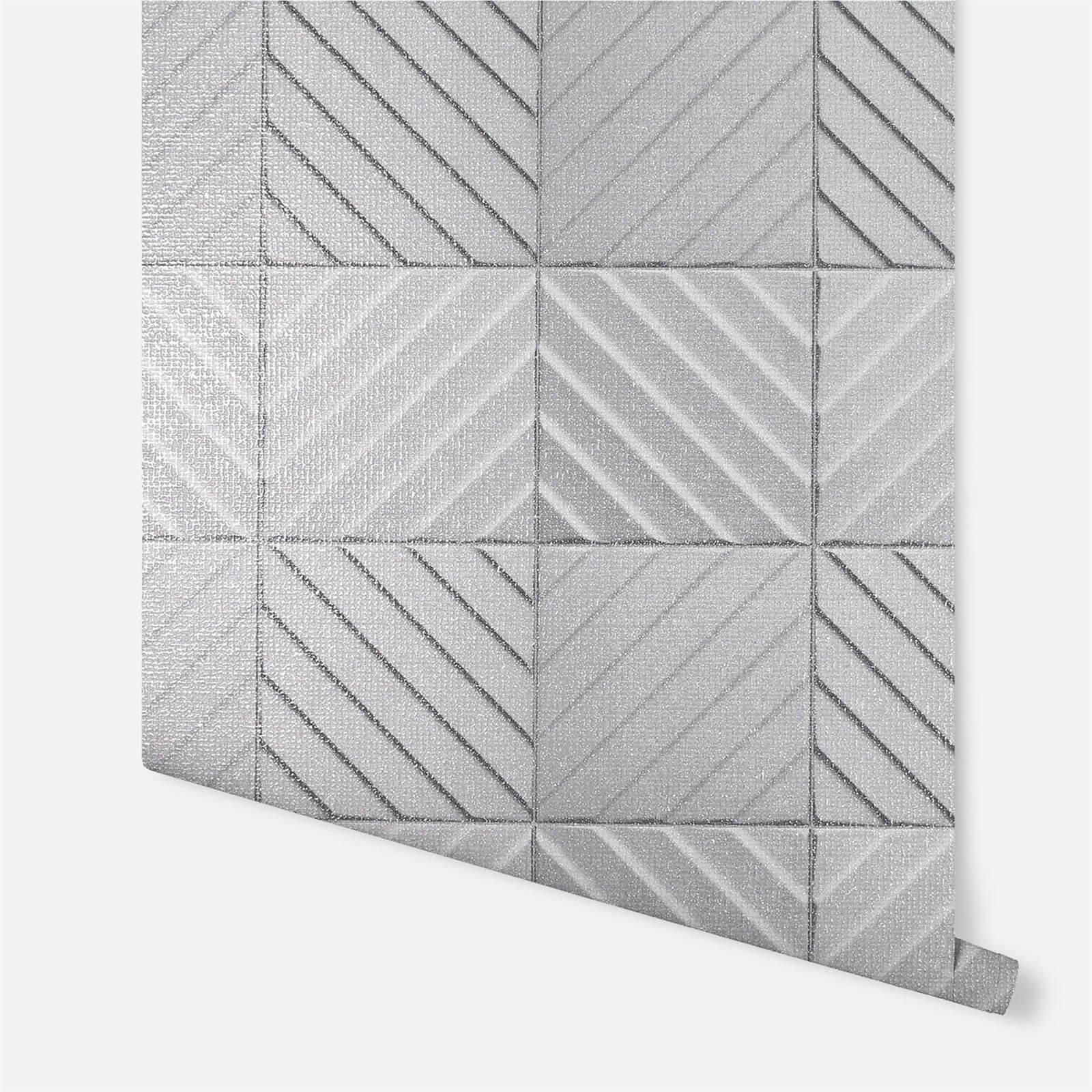 Arthouse Hotel Tile Grey Wallpaper