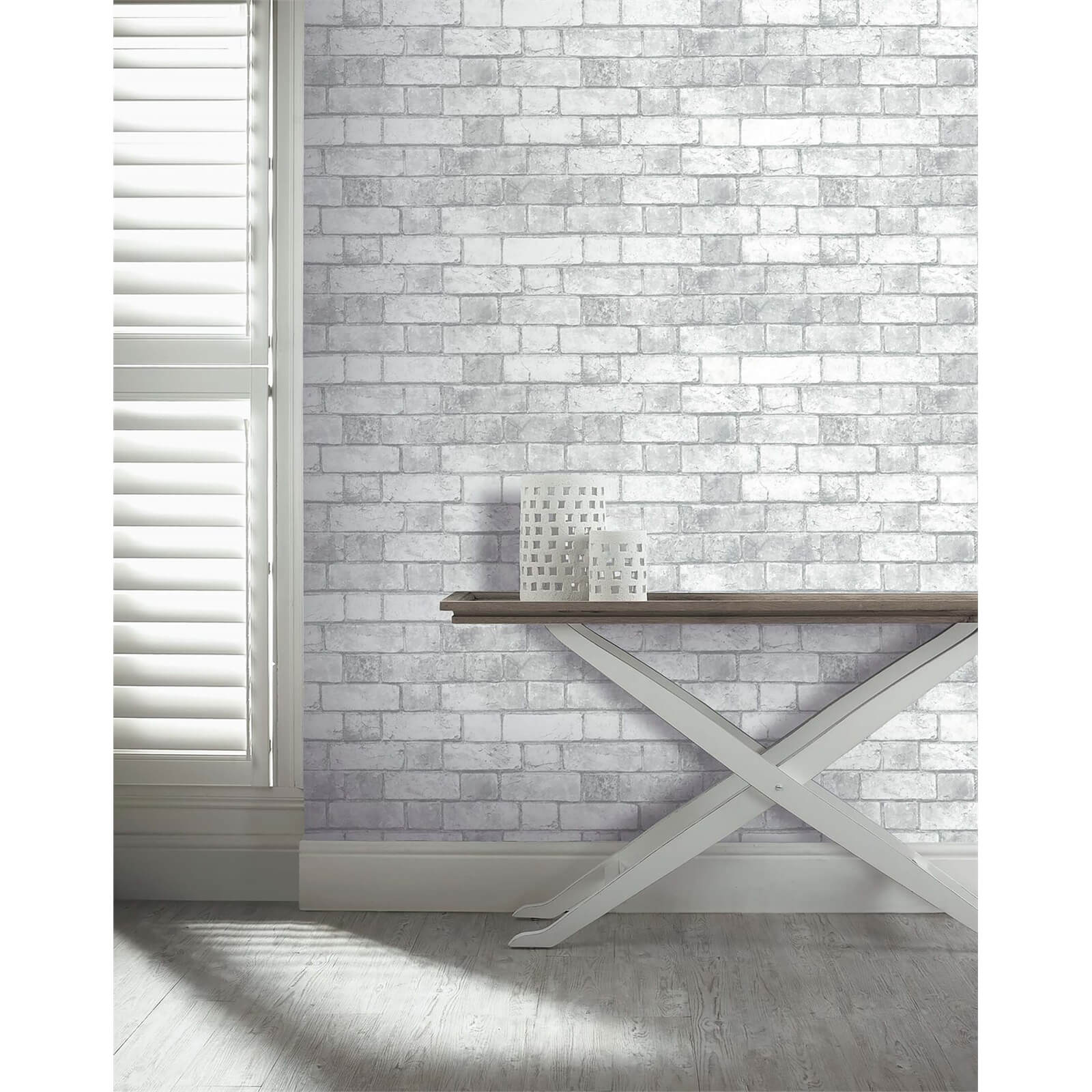 Brickwork White Wallpaper