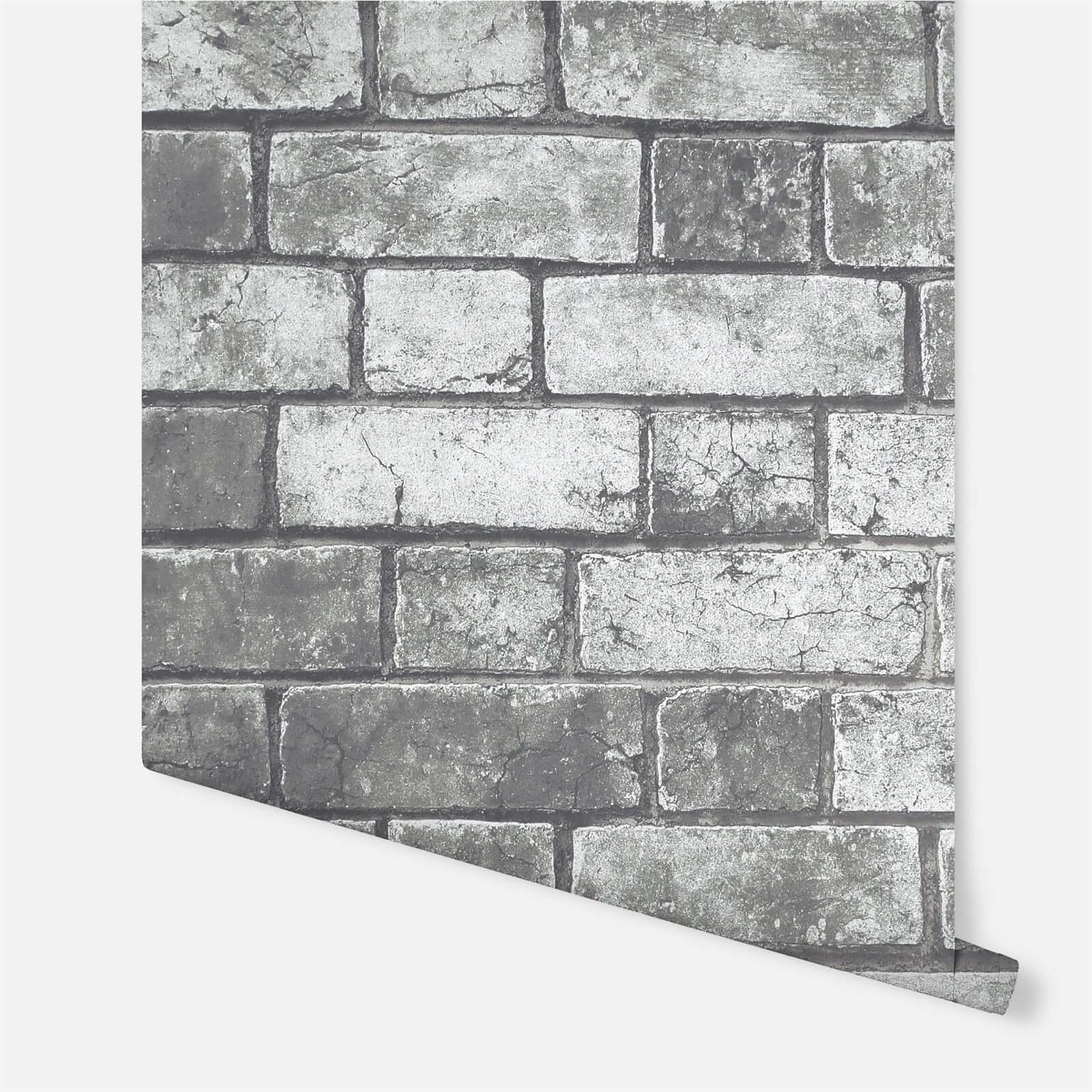 Arthouse Brickwork Grey Wallpaper