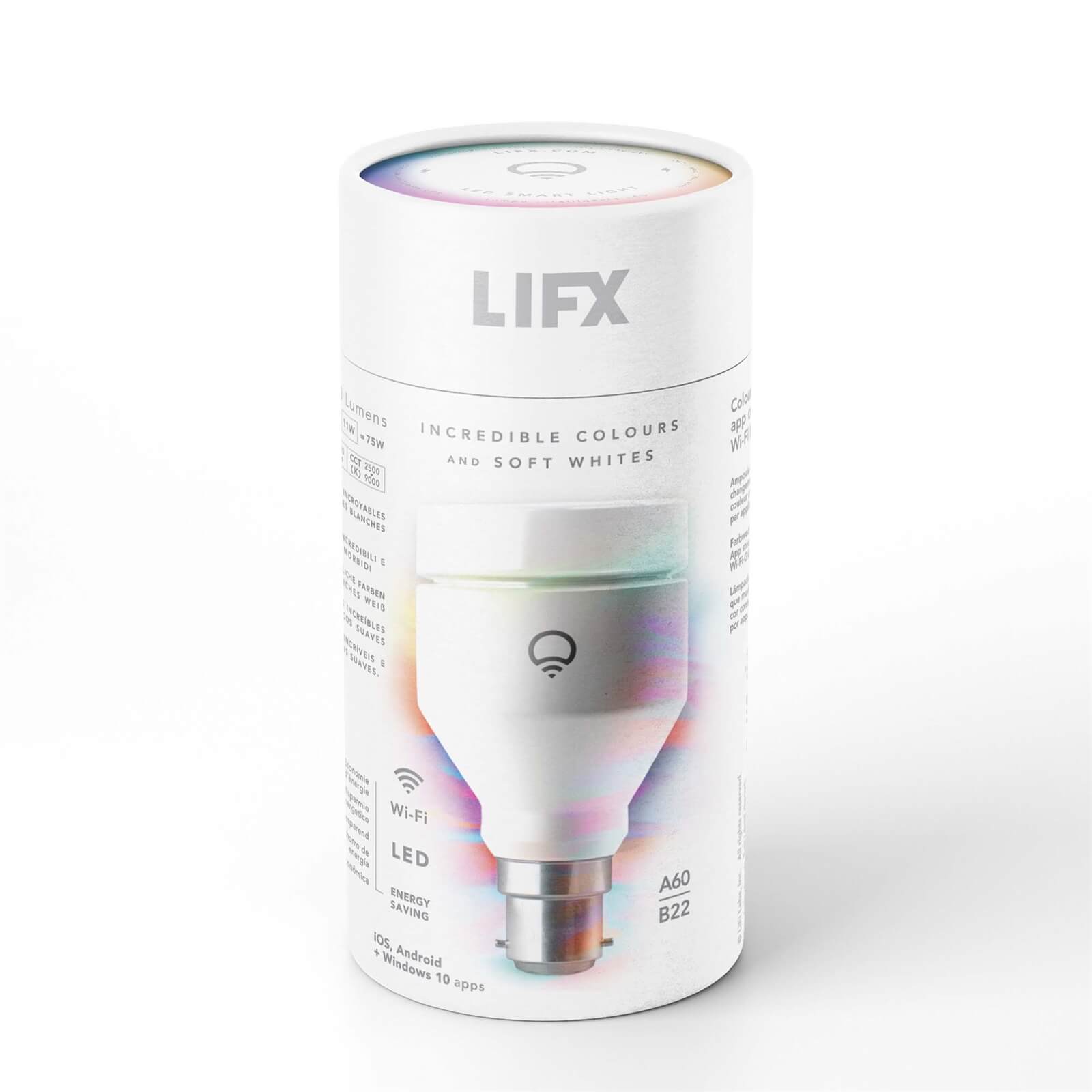 LIFX (B22) Wi-Fi Smart LED Light Bulb - Colour