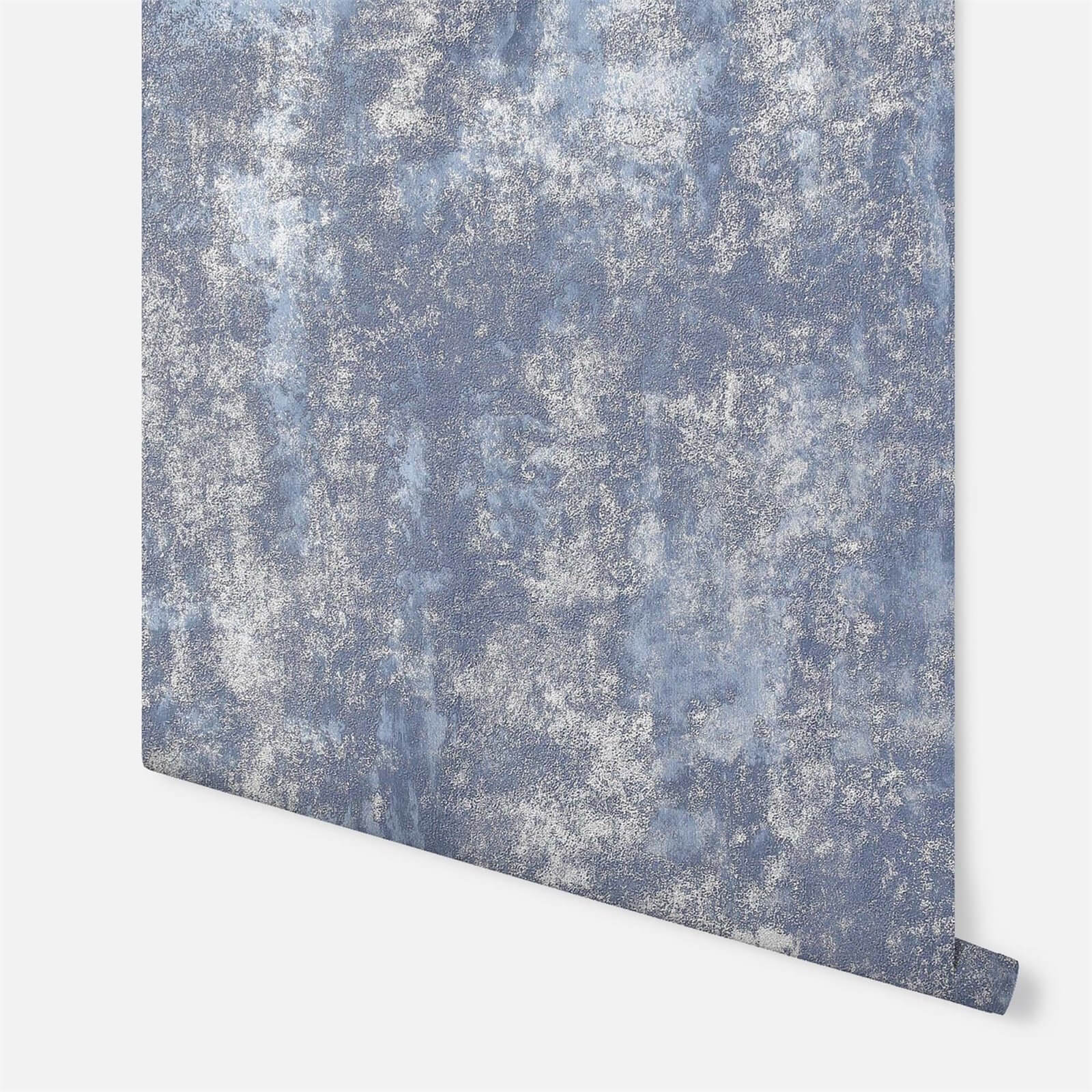 Arthouse Stone Textures Wallpaper - Navy & Silver