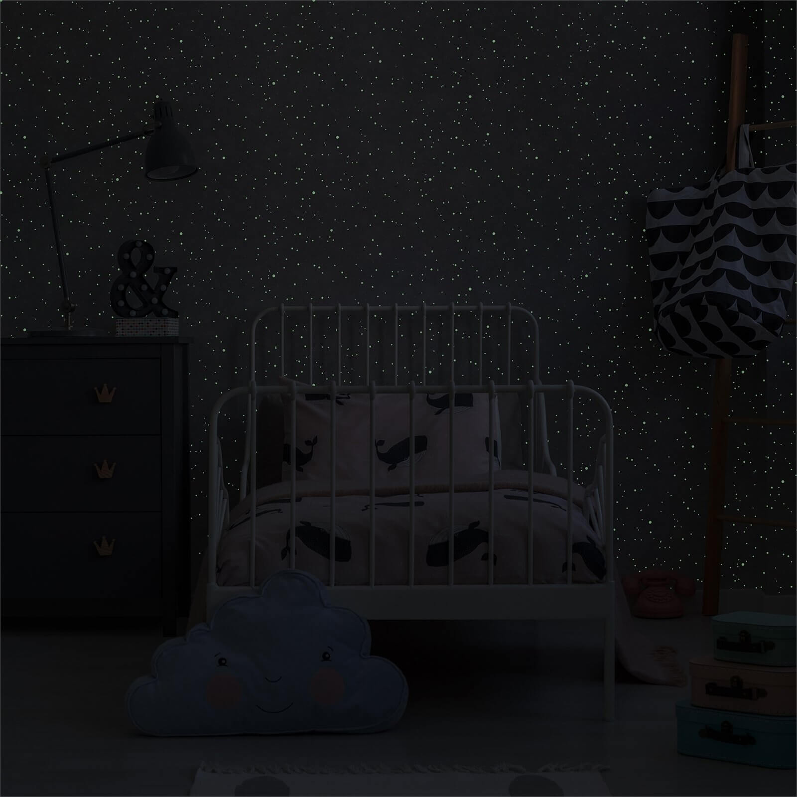 Superfresco Constellation Grey Glow In The Dark Wallpaper