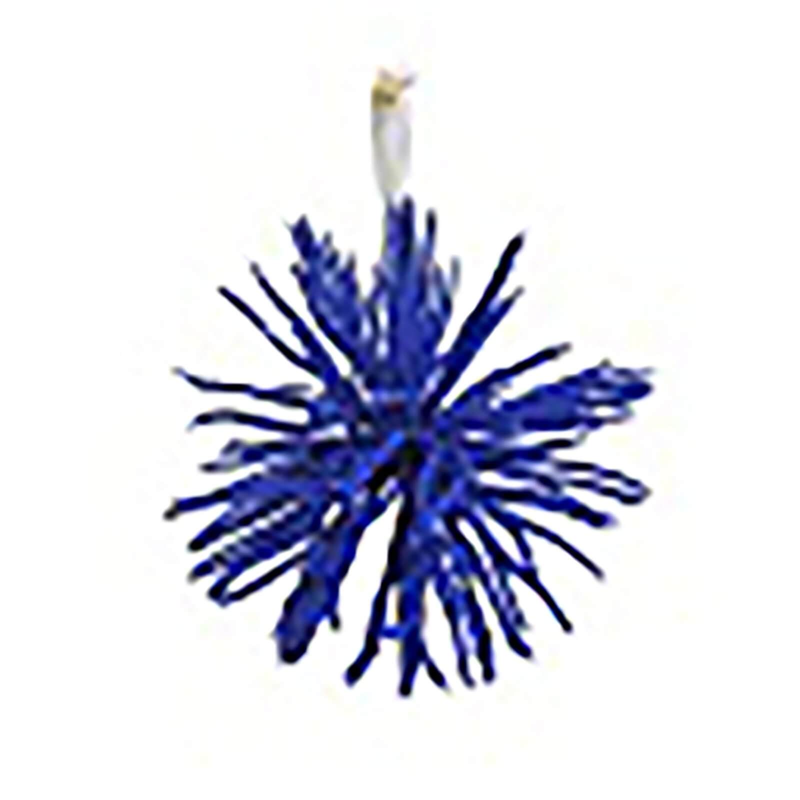 Blue Glitter Sea Urchin Hanging Tree Decoration