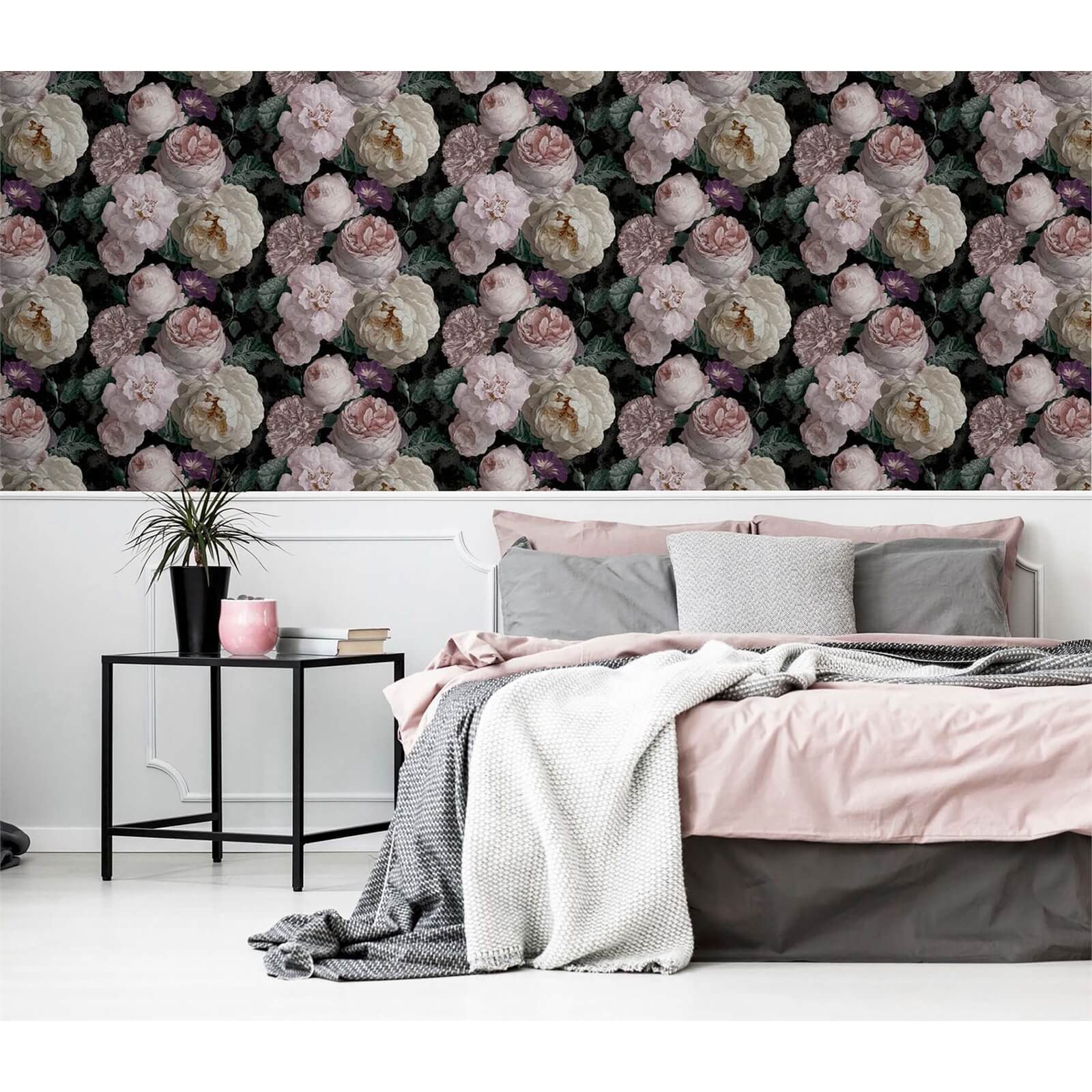 Arthouse Highgrove Floral Charcoal Wallpaper