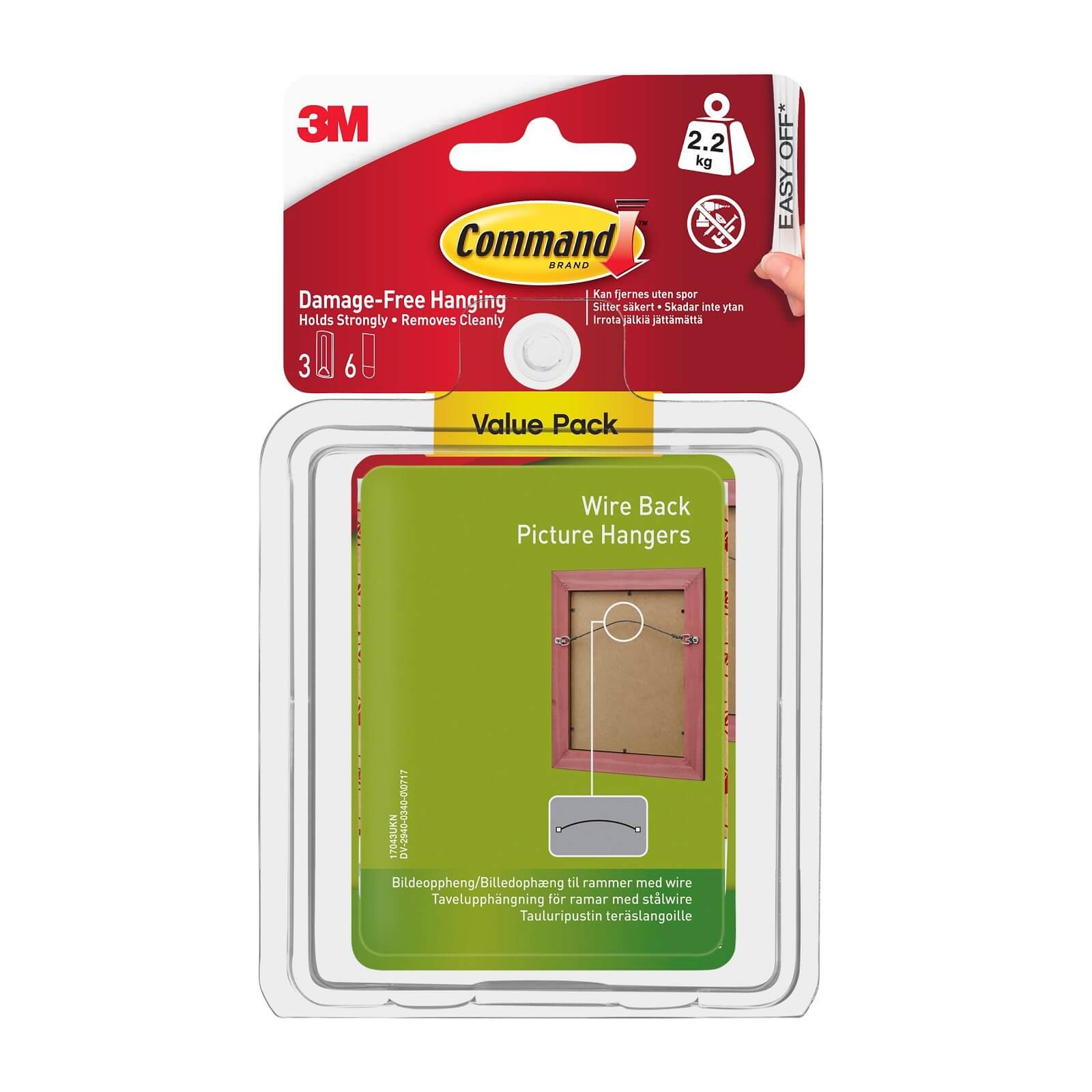 Command Self-Adhesive Wire-Backed Picture Hanger Value Pack