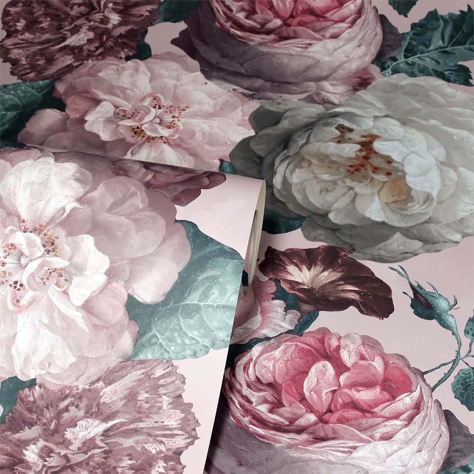 Arthouse Highgrove Floral Blush Pink Wallpaper