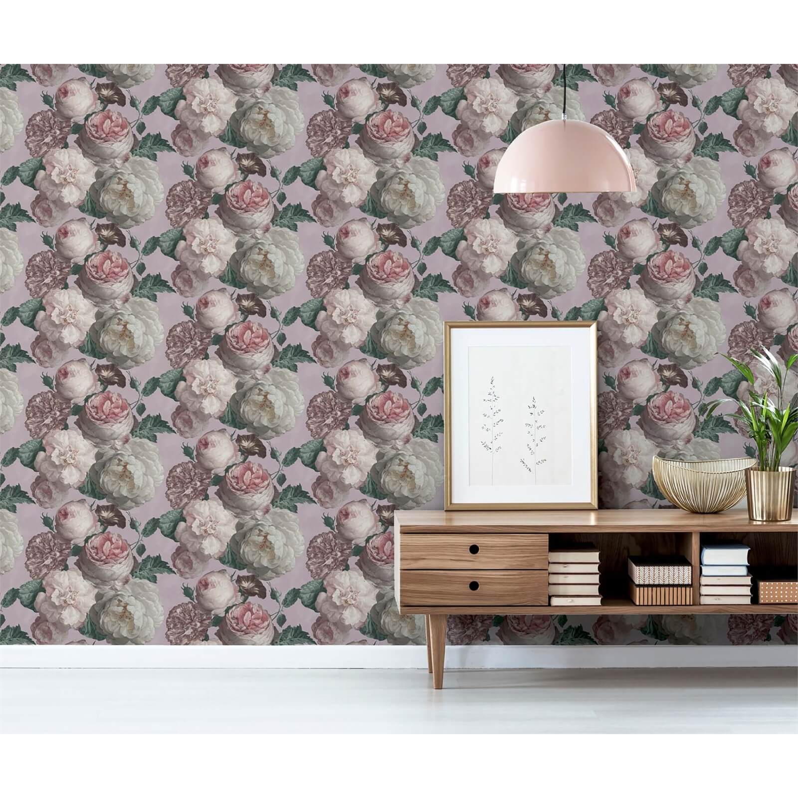 Arthouse Highgrove Floral Blush Pink Wallpaper