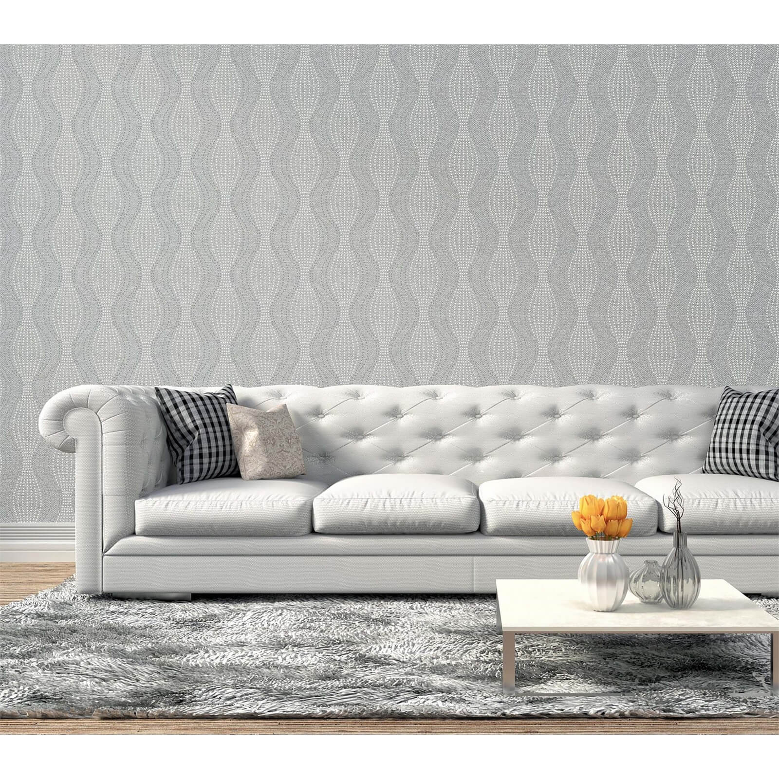 Arthouse Calico Dot Grey Wallpaper