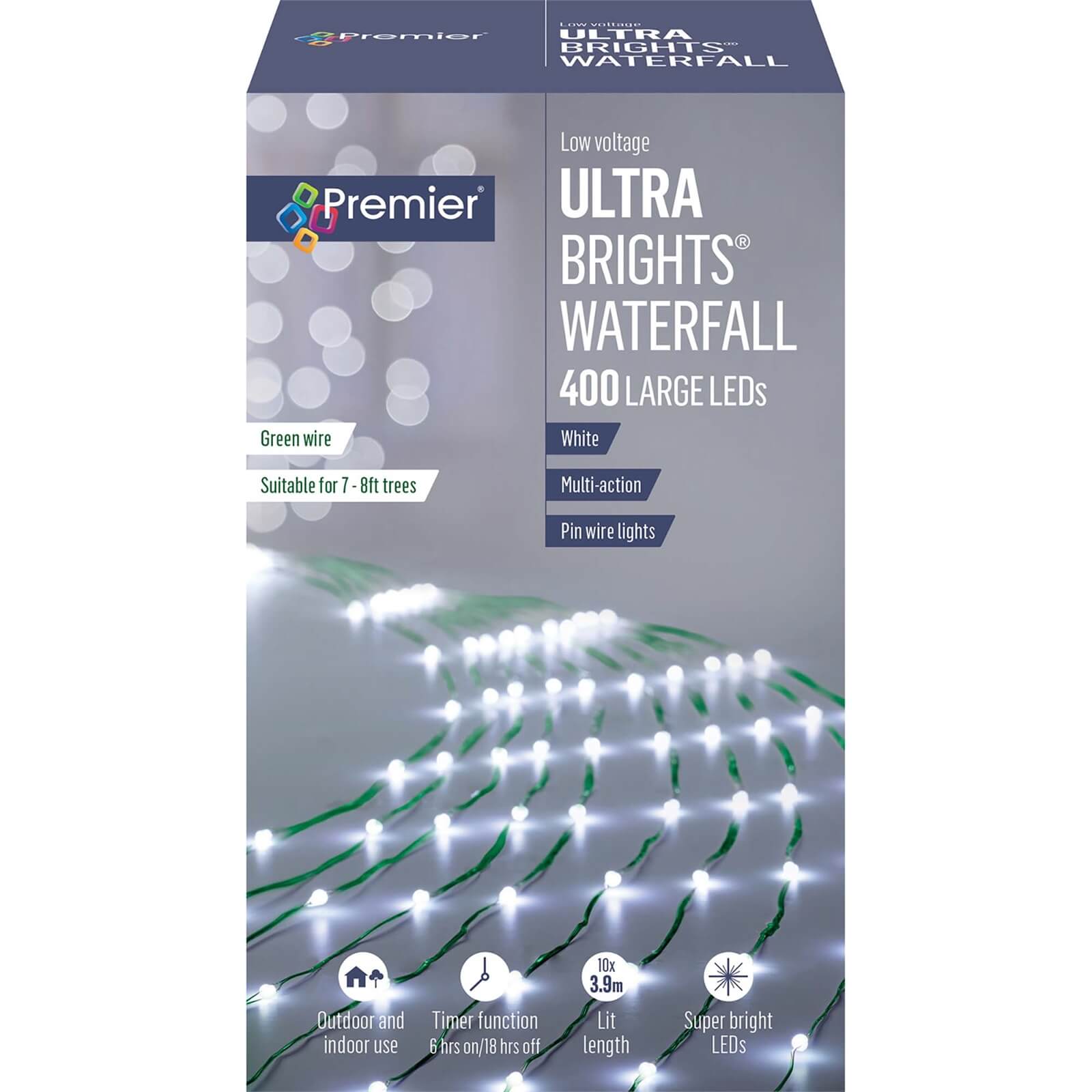 2.5M 400 White LED UltraBright Waterfall Lights