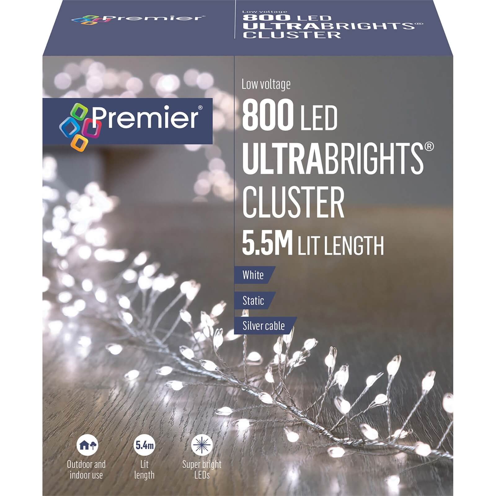 5.5M 800L Ultrabright Cluster White LED Lights