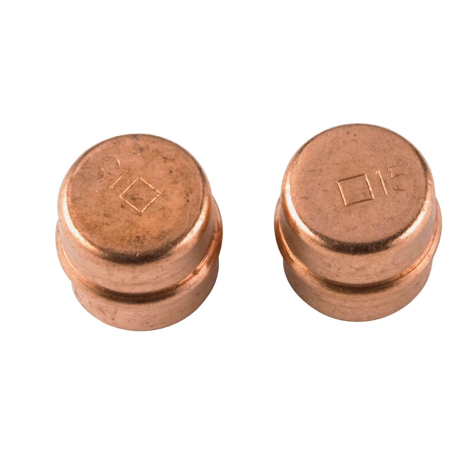 Solder Ring Stopend - Copper - 15mm - 2 Pack
