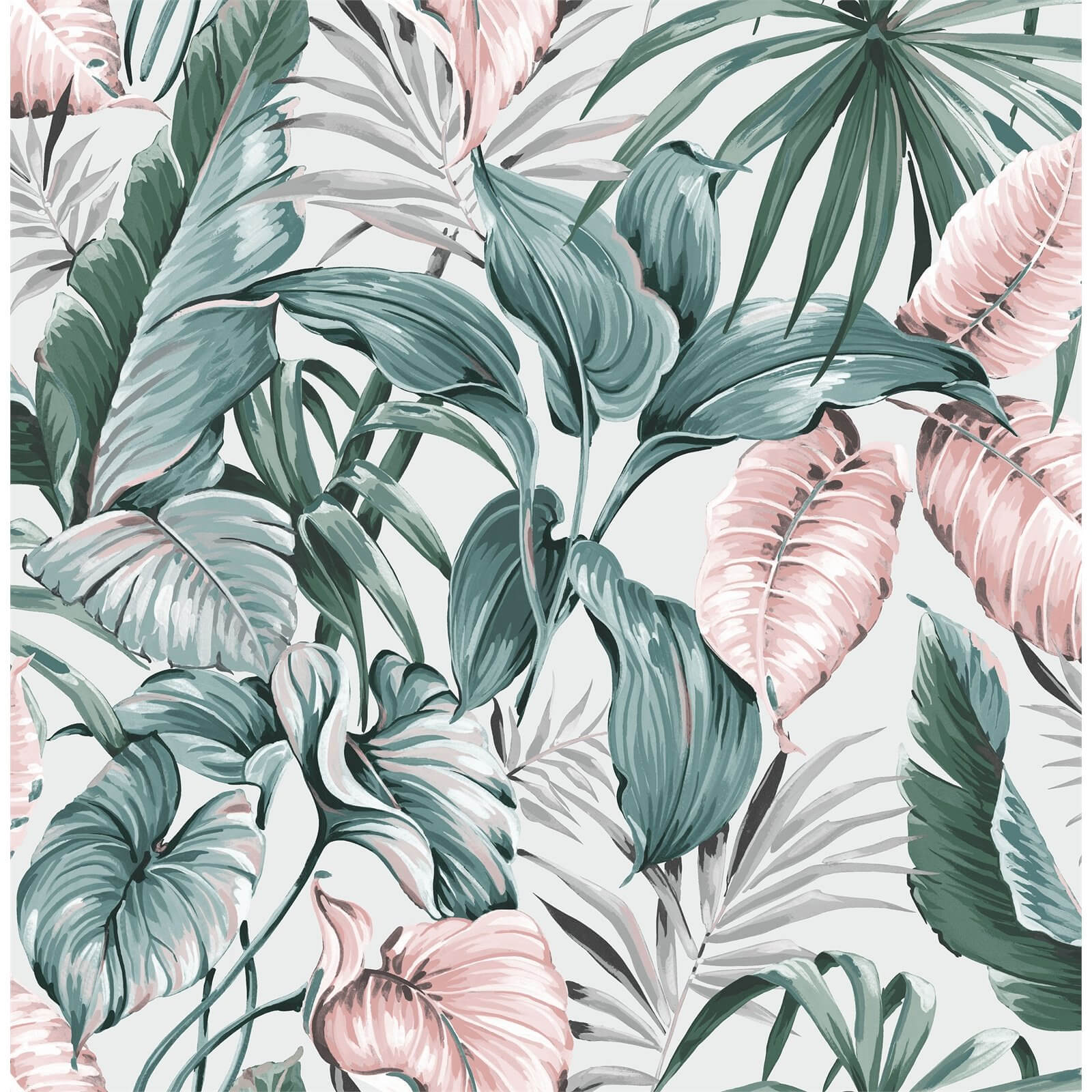 Superfresco Easy Leaves Exotique Light Grey And Pink Wallpaper