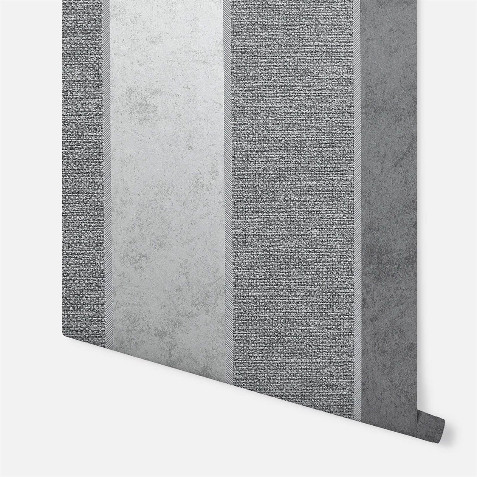Arthouse Calico Stripe Gunmetal Wallpaper