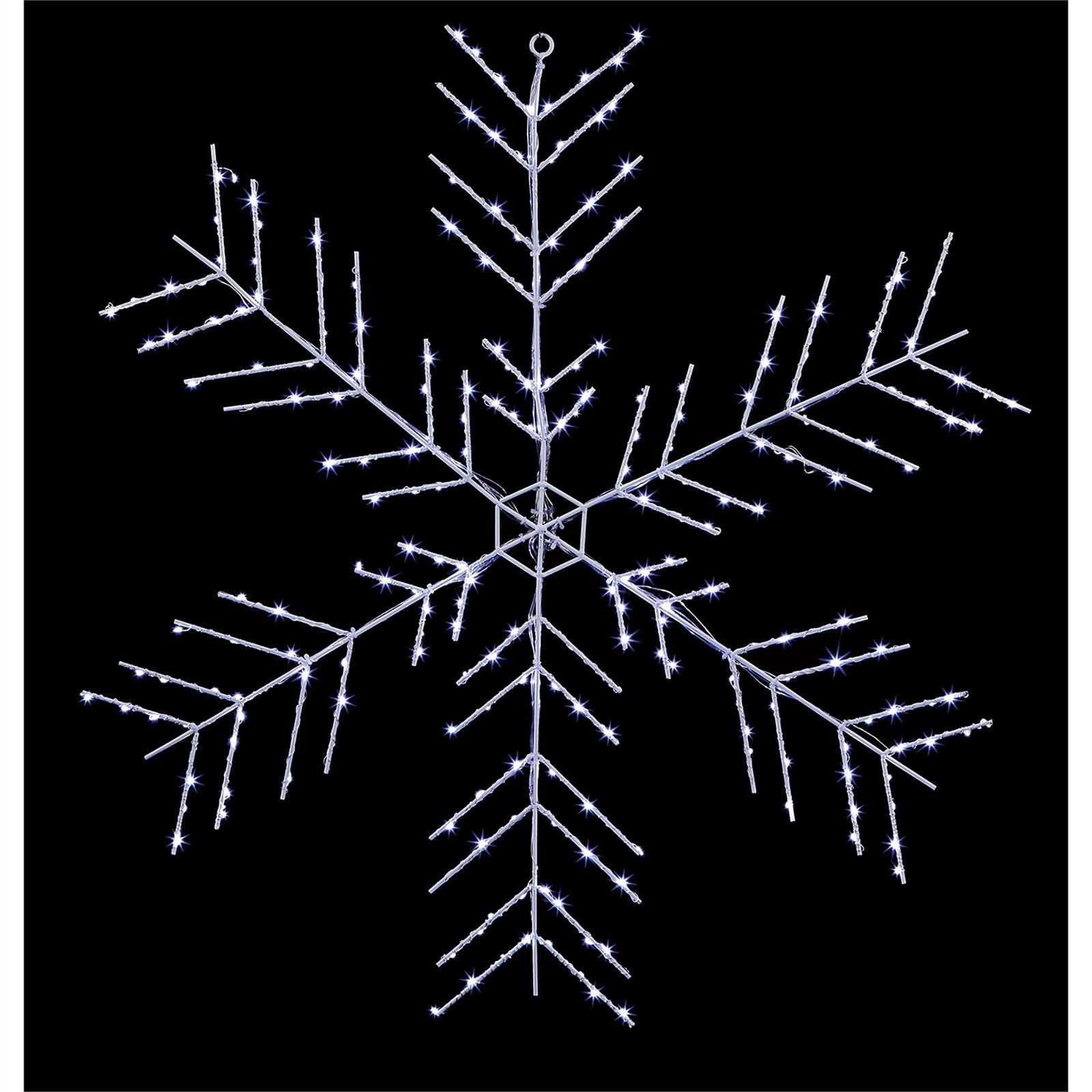 Flashing Snowflake Shape Pin Wire Light in Warm White LED's