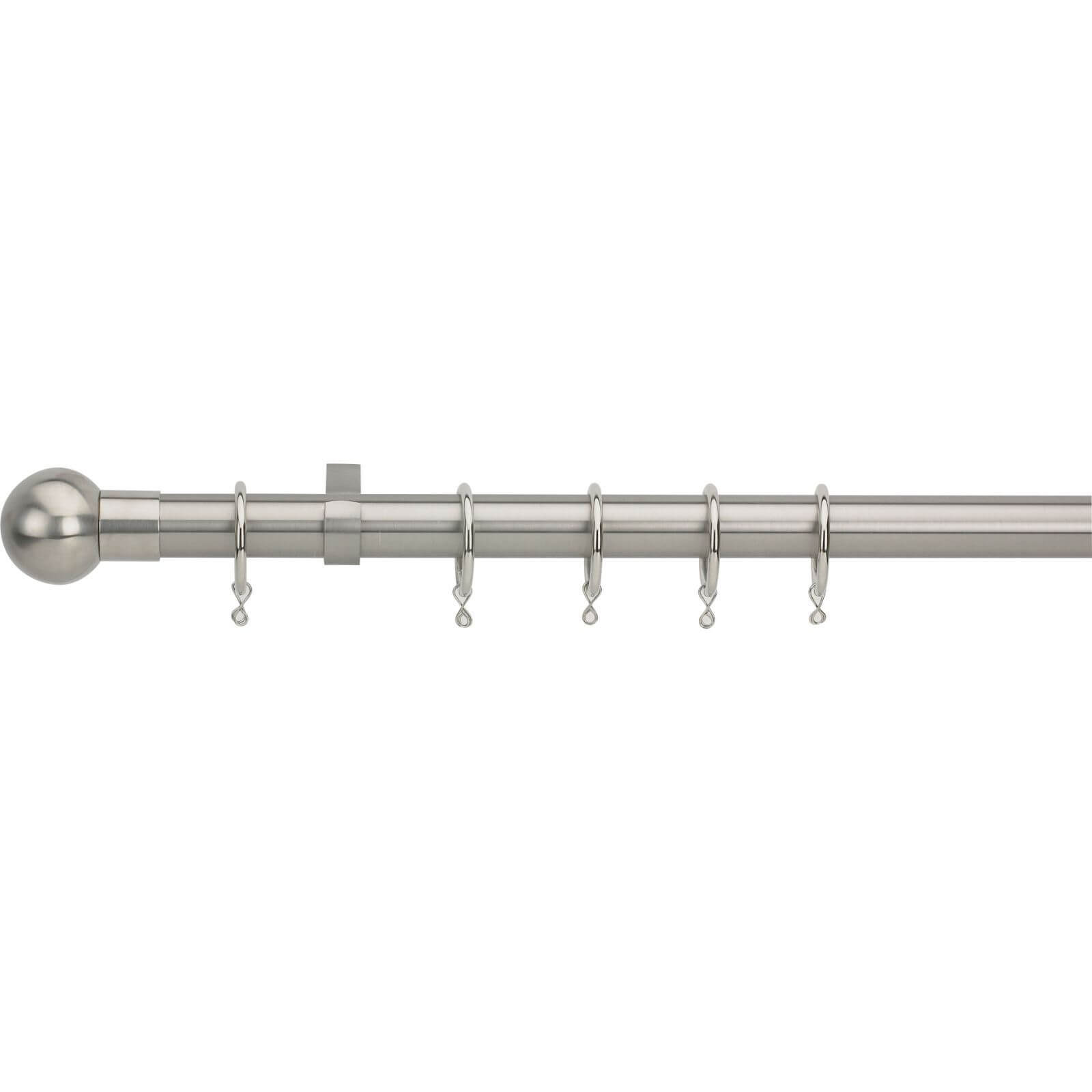 Brushed Chrome Extendable Curtain Pole with Ball Finial 1.7 - 3m