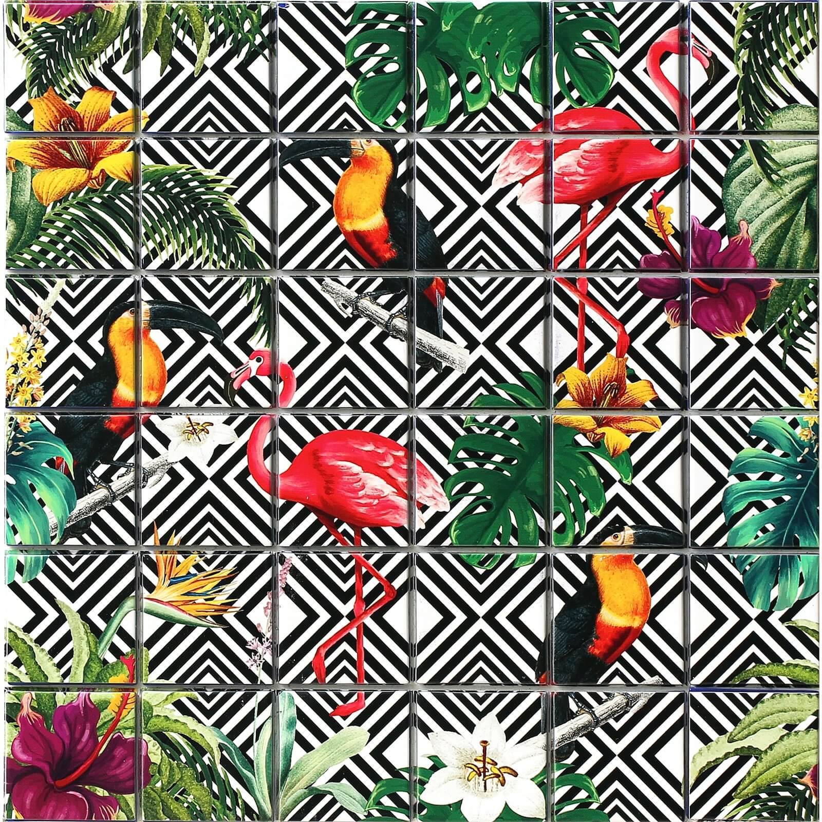 House of Mosaics Tropical Mono Self-Adhesive Mosaic Tile Sheet