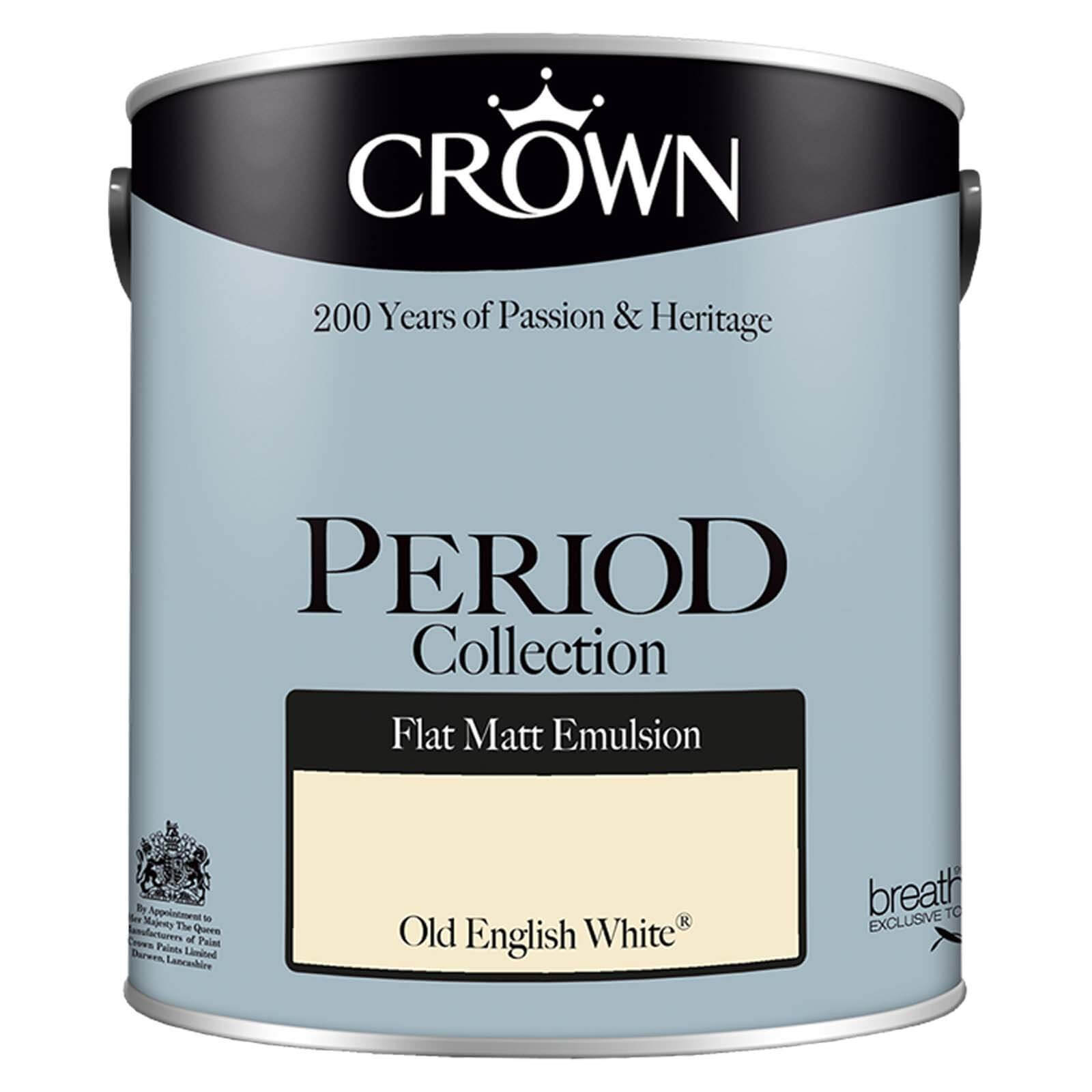 Crown Period Collection Old English White Flat Matt Paint - 2.5L