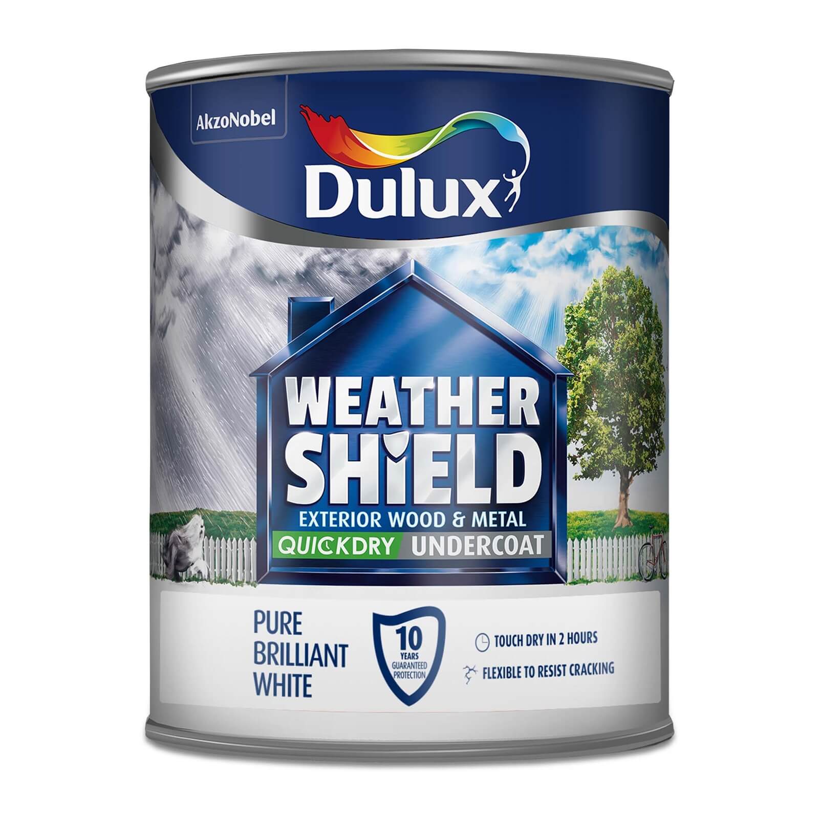 Dulux Weathershield Exterior Quick Dry Undercoat Pure Brilliant White - 750ml