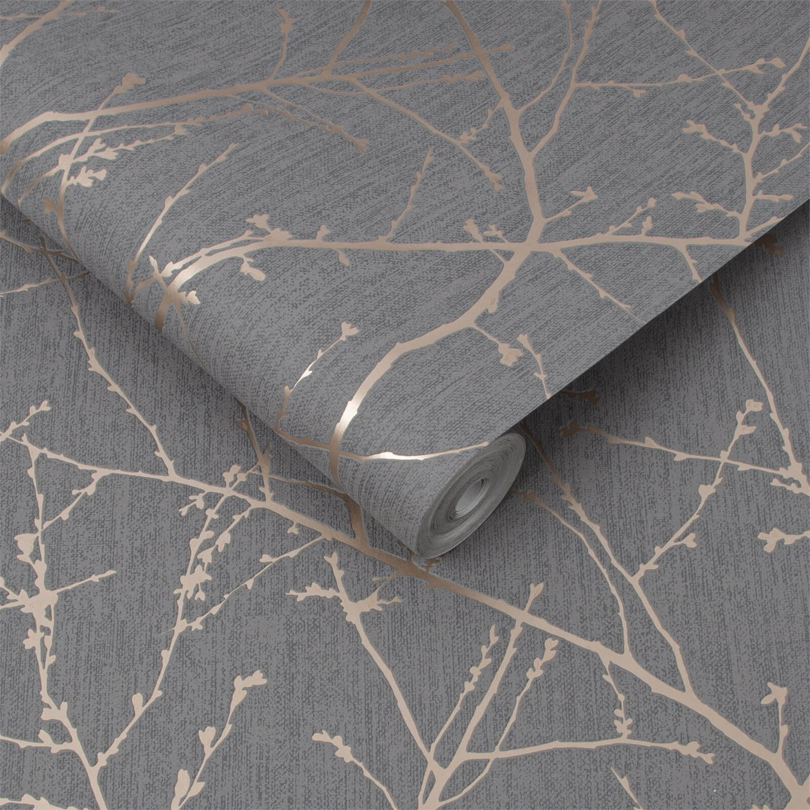 Superfresco Easy Paste the Wall Innocence Wallpaper - Charcoal And Copper