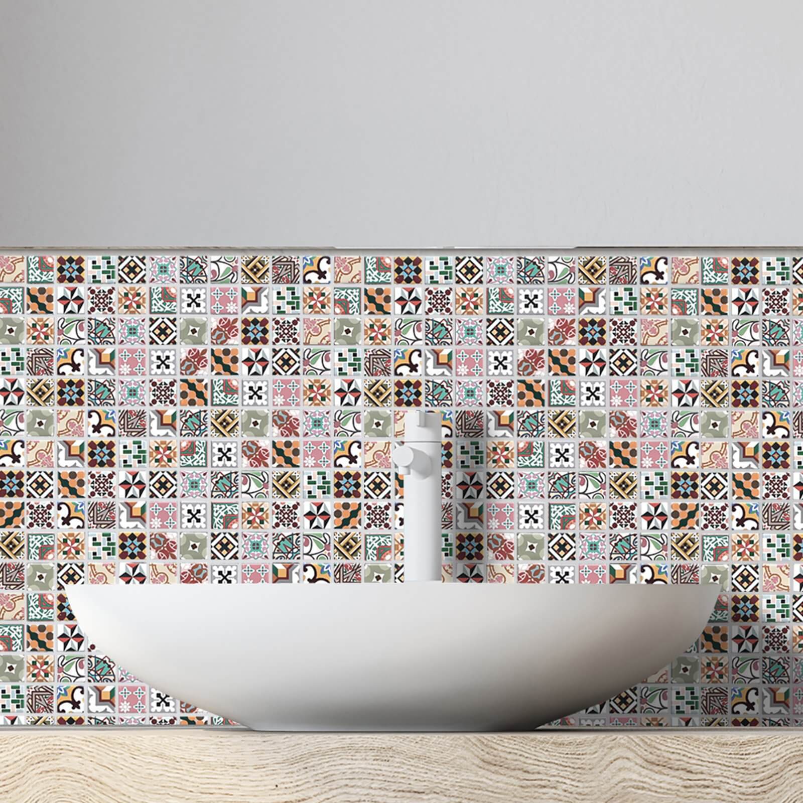 House of Mosaics Geo Blush Mosaic Tile Sheet