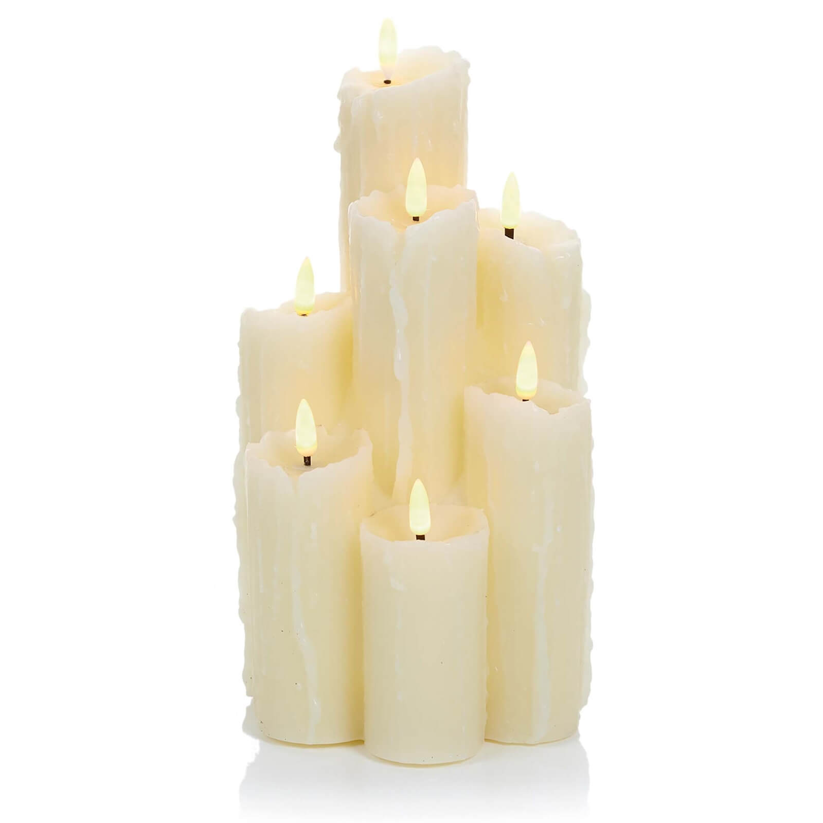 FlickaBright Wax Candle with Melted Effect and Timer