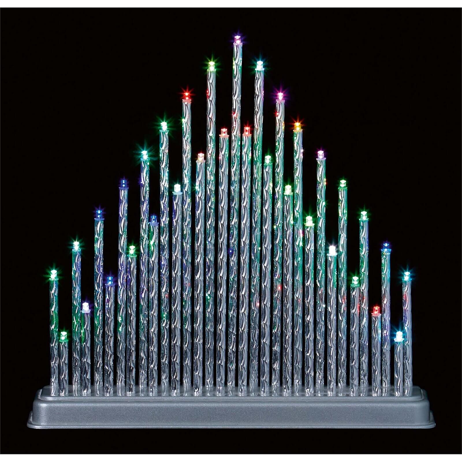 Metallic LED Candlebridge with Colour Changing LEDs (34cm)