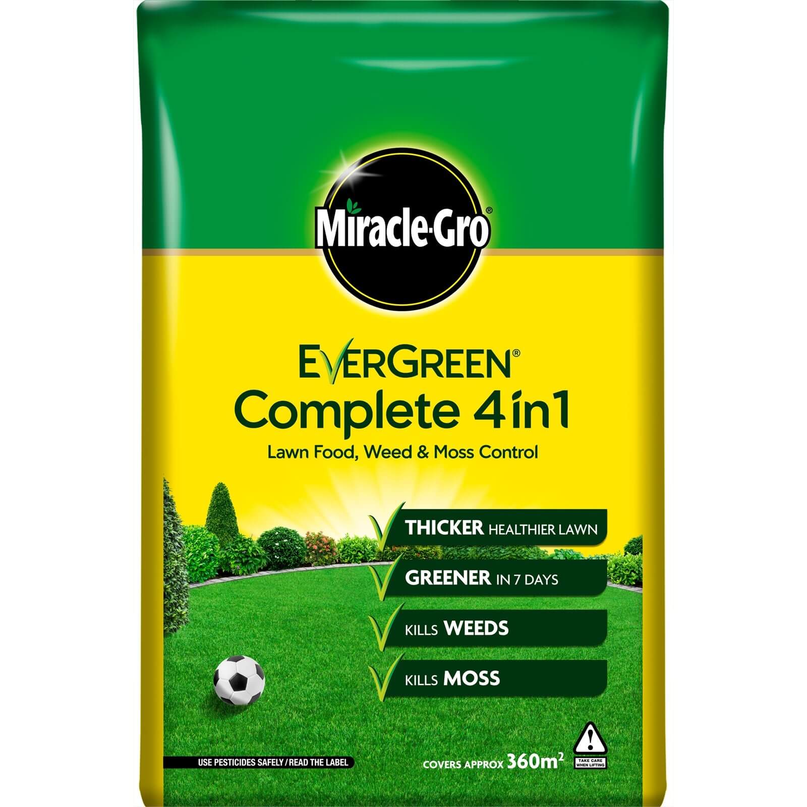 Miracle-Gro EverGreen Complete 4-in-1 Lawn Food, Weed & Moss Killer - 360m²