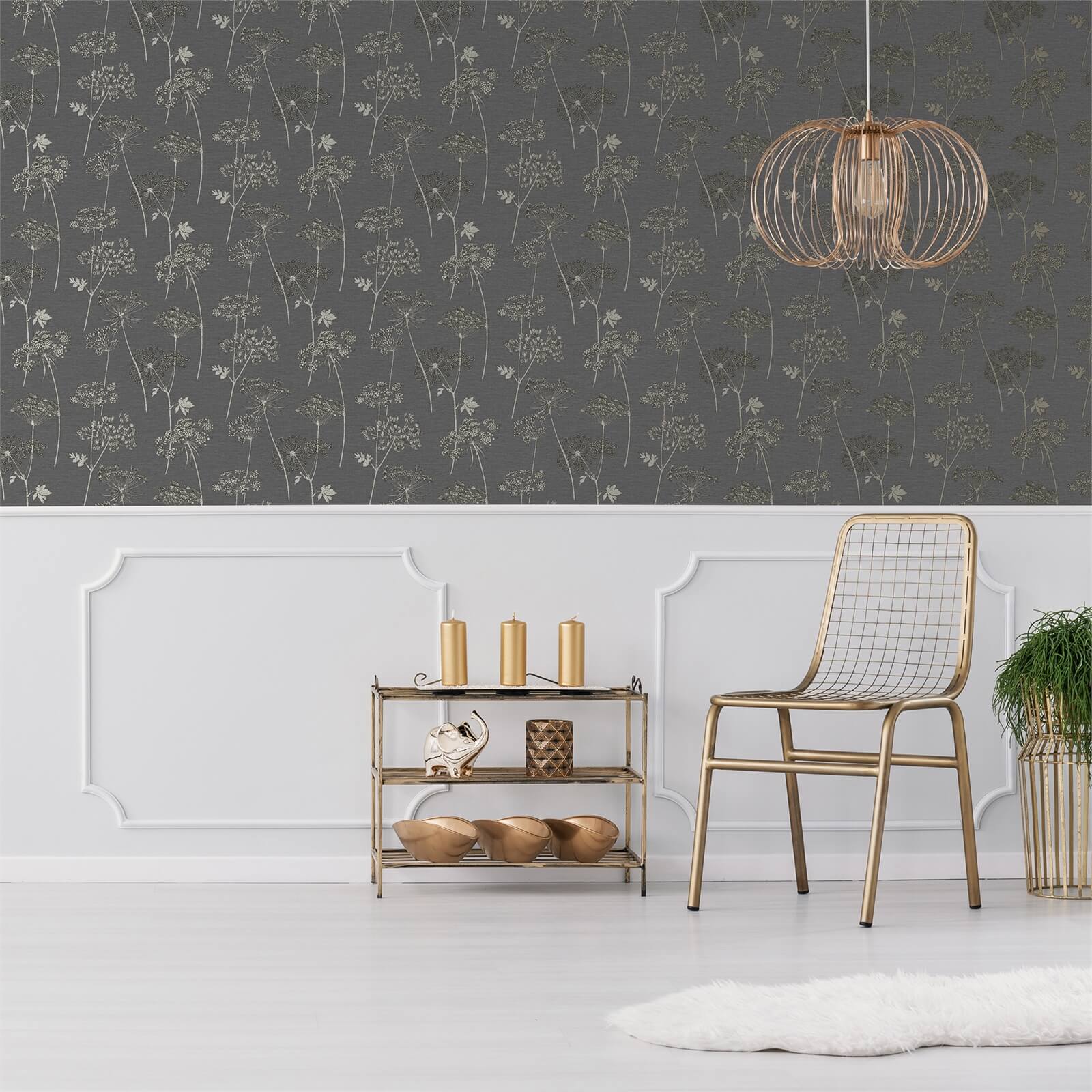Superfresco Easy Wild Flower Charcoal Wallpaper