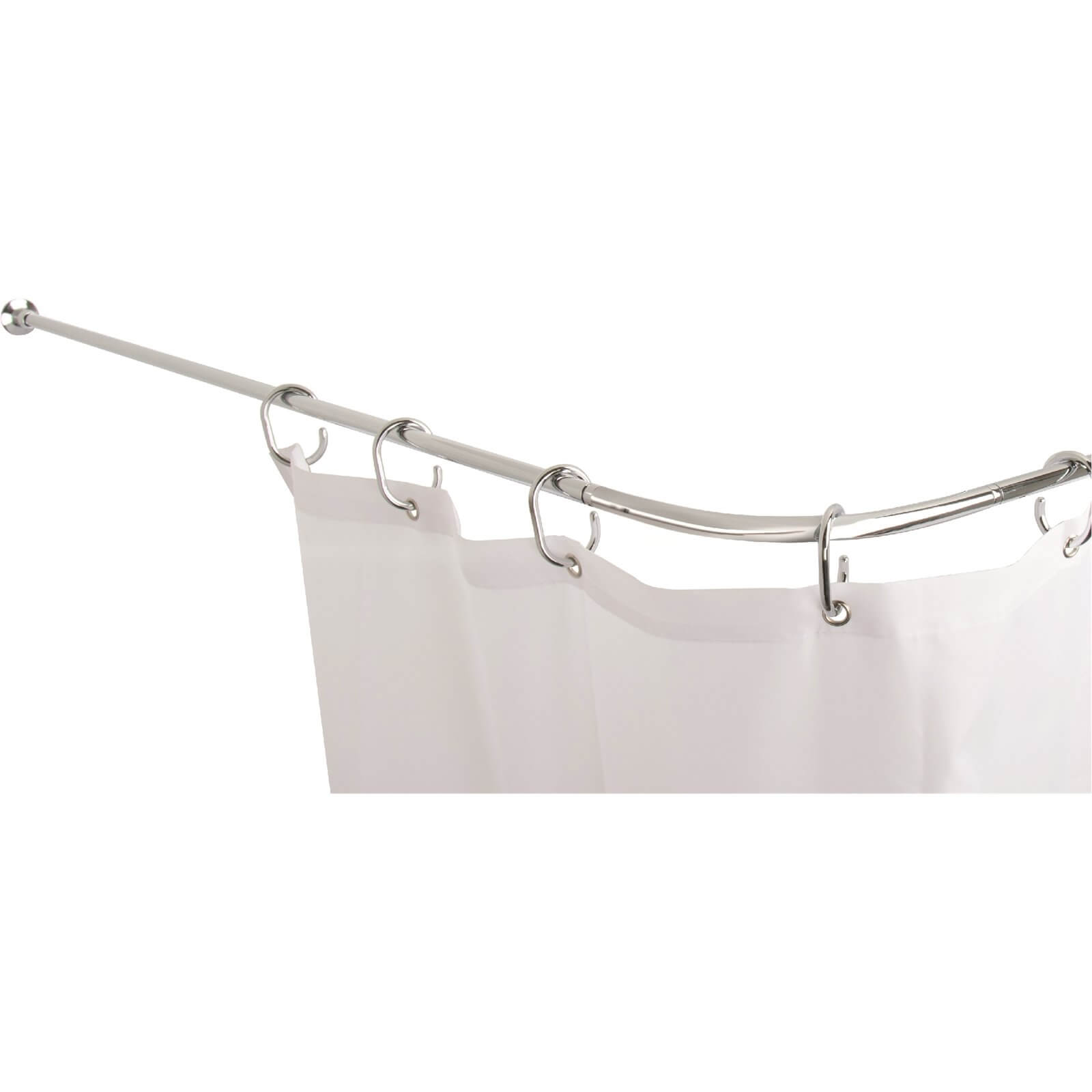 Croydex Fineline Shower Curtain Rod Set - Chrome